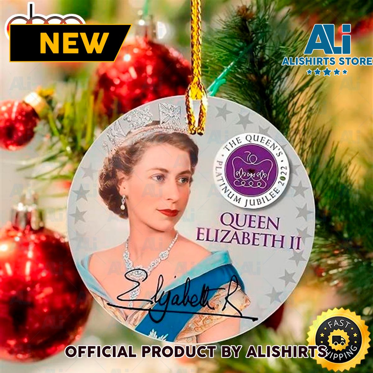 The Queens Platinum Jubilee Christmas Queen Elizabeth Ornament