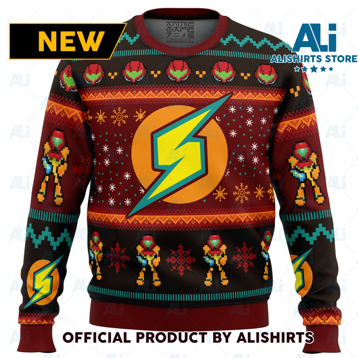 Samus Metroid Ugly Christmas Sweater