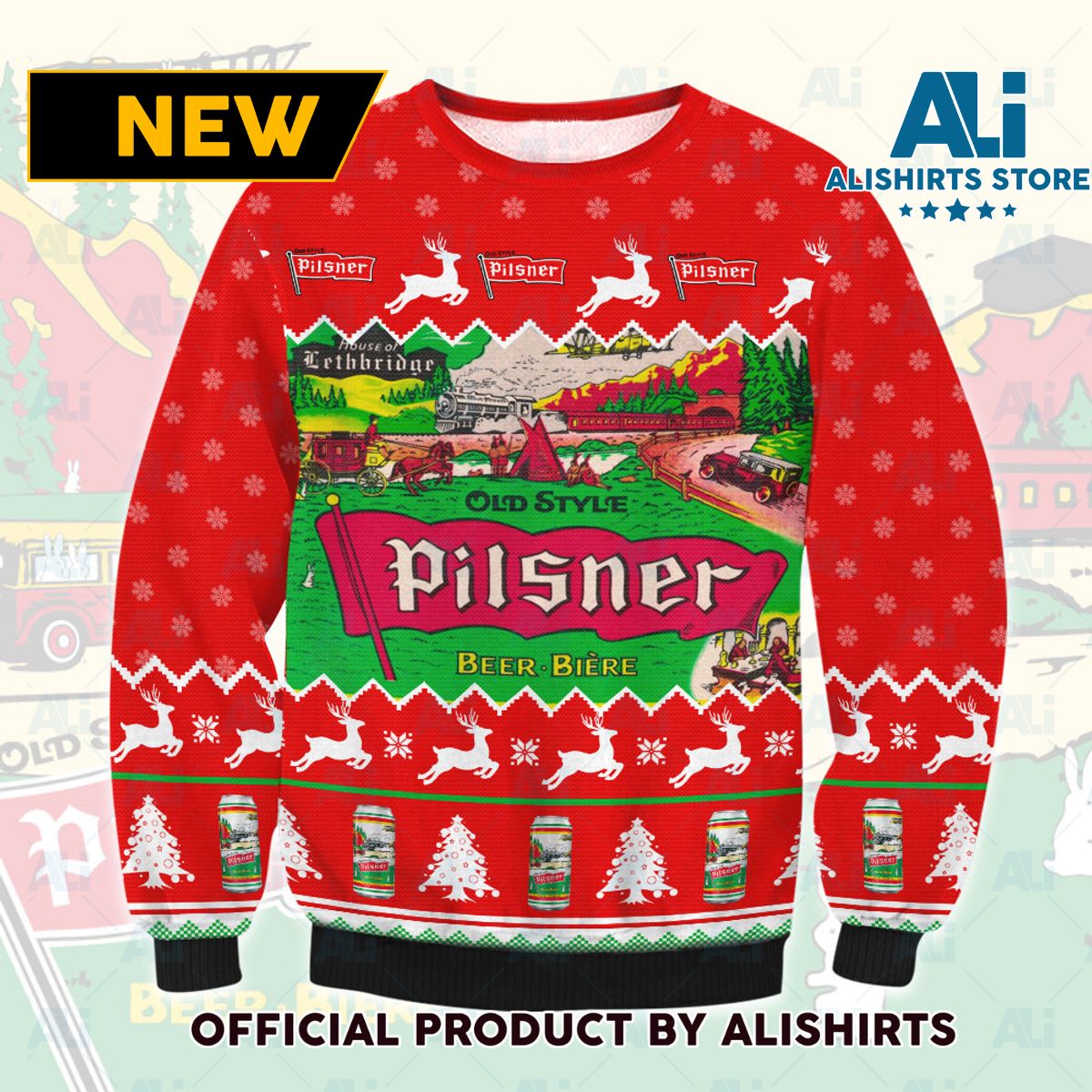 Old Style Pilsner Ugly Christmas Sweater