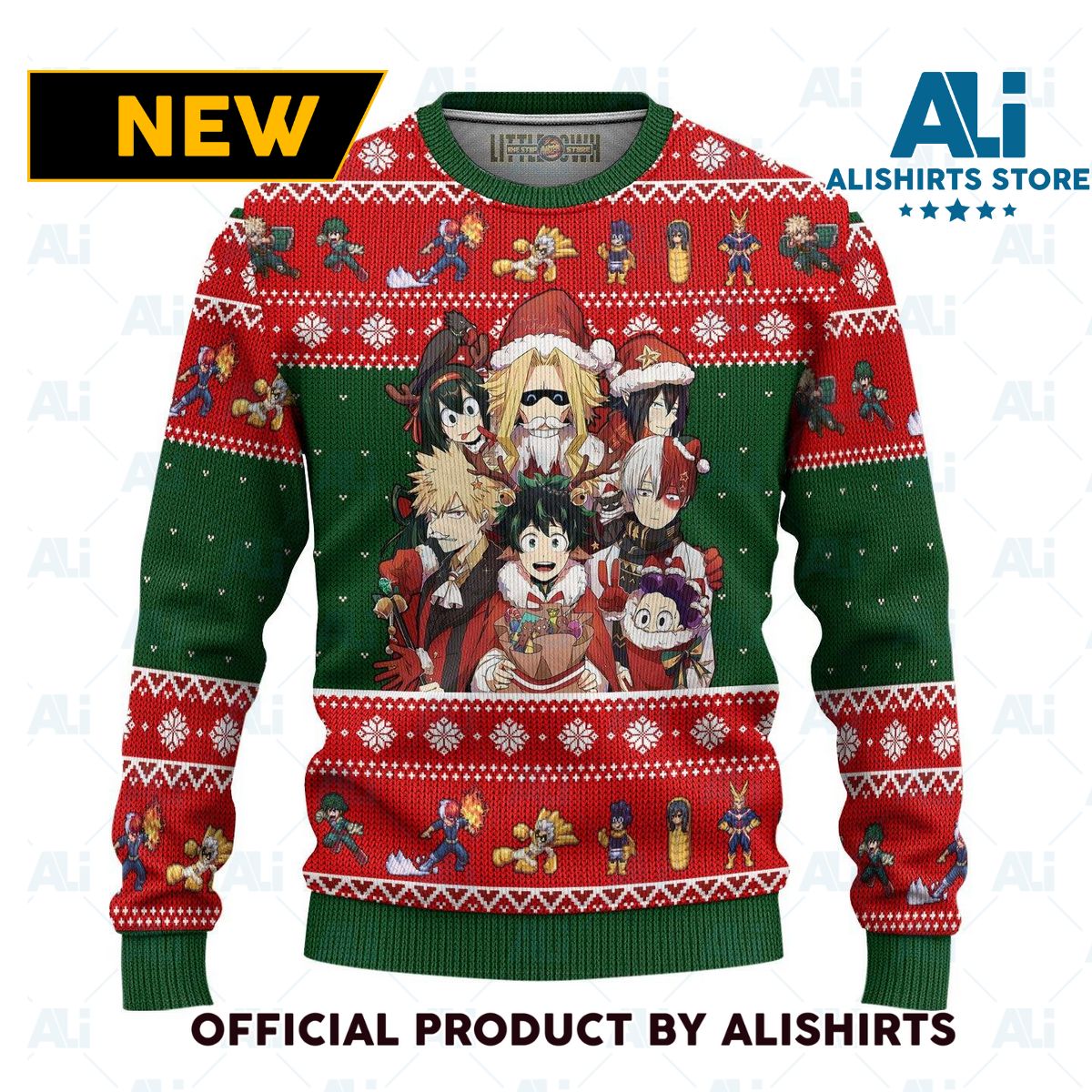 Bnha Ugly Christmas Sweater My Hero Academia Anime