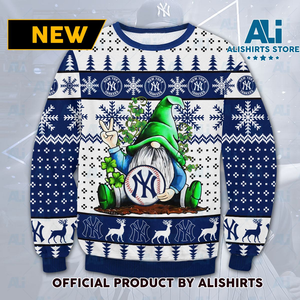 New York Yankees Gnome Ugly Christmas Sweater