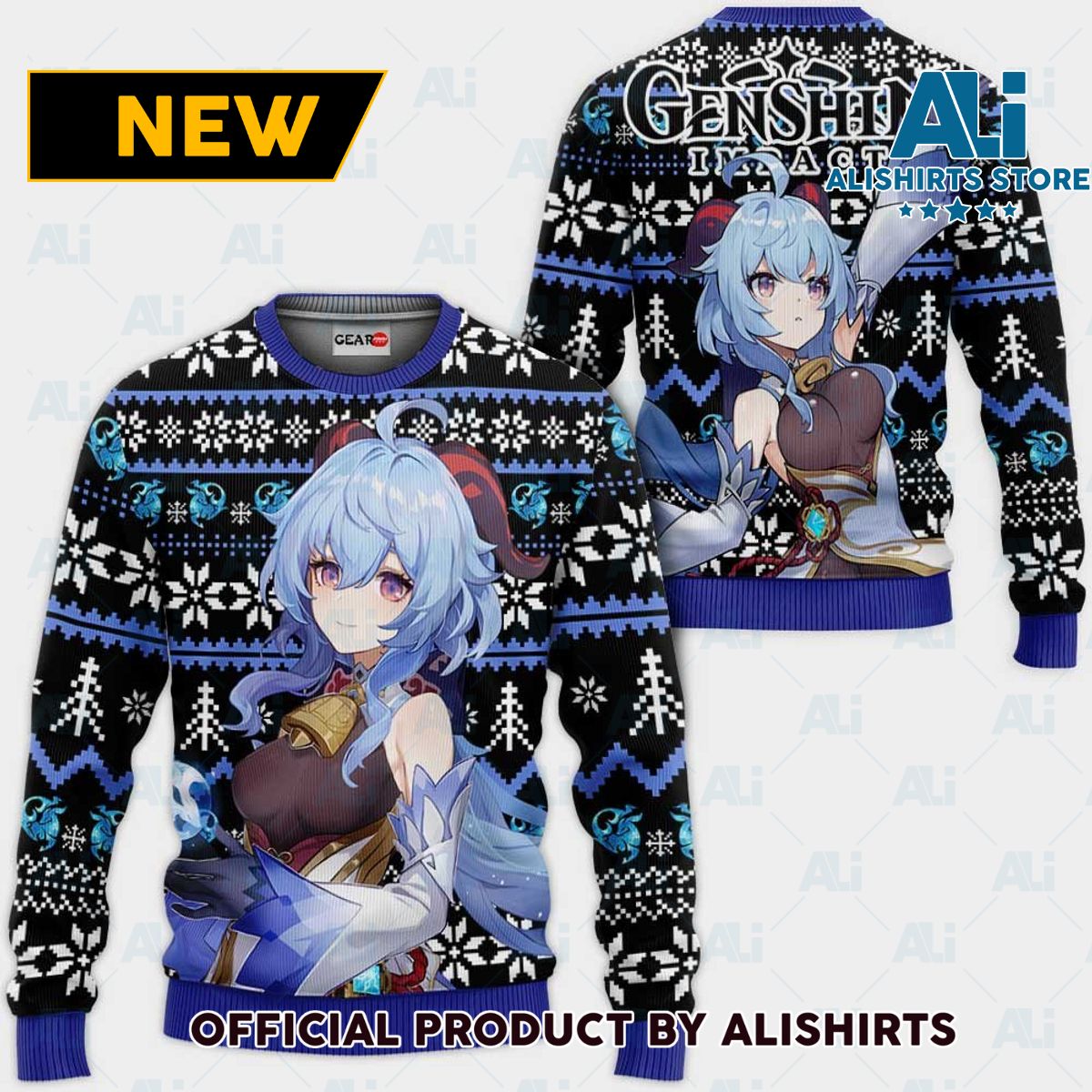 Ganyu Ugly Christmas Sweater Custom Genshin Impact Anime