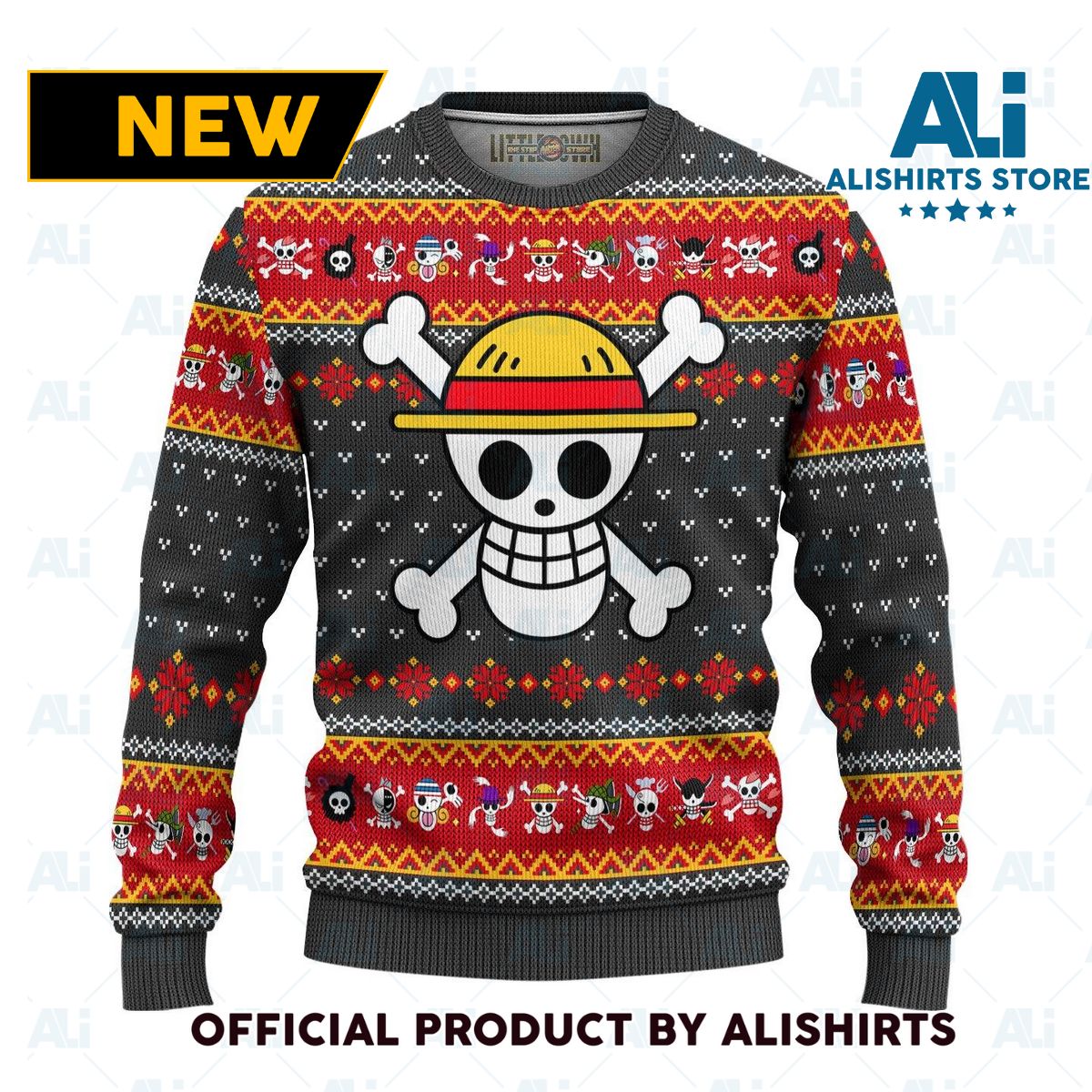 One Piece Anime Ugly Christmas Sweater Symbol