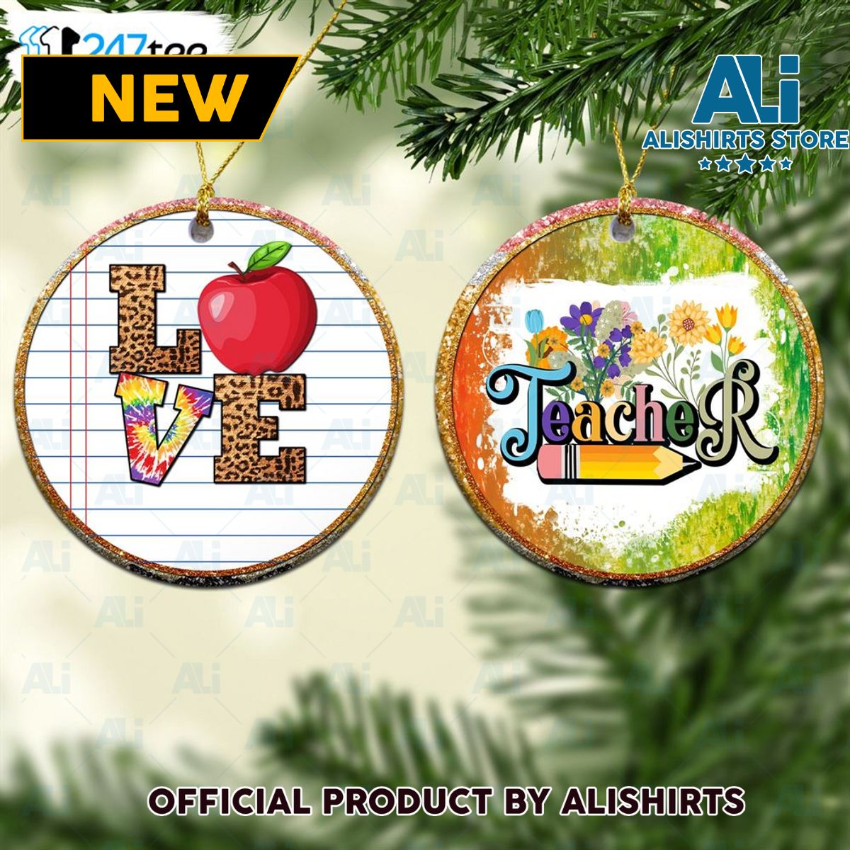 Teacher Love Teaching Christmas Ornament Teacher Christmas