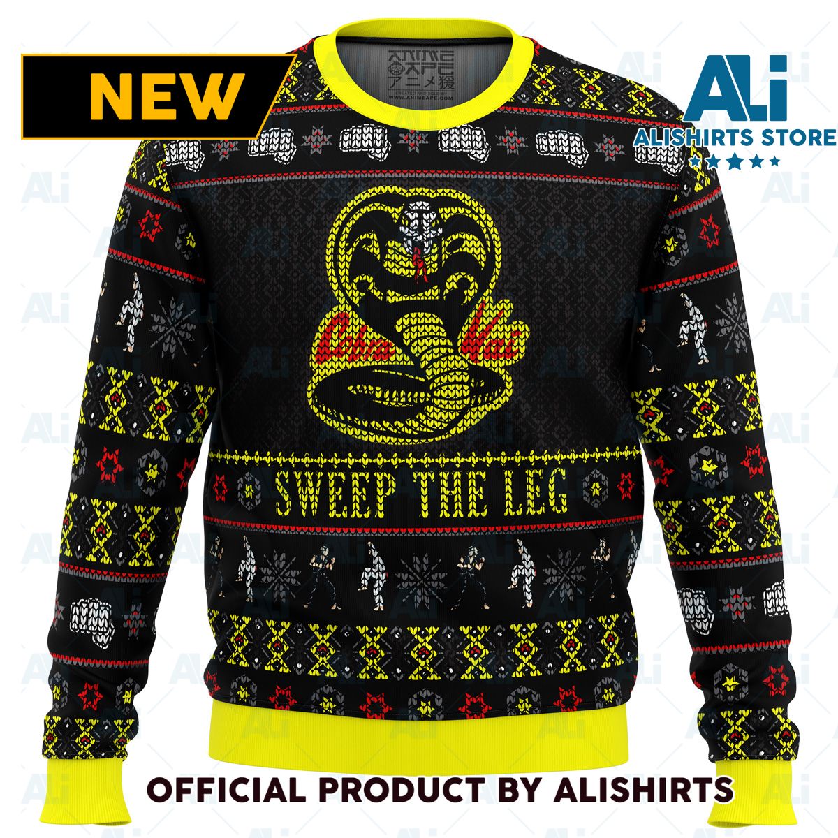 Cobra Kai Sweep The Leg Karate Kid Ugly Christmas Sweater