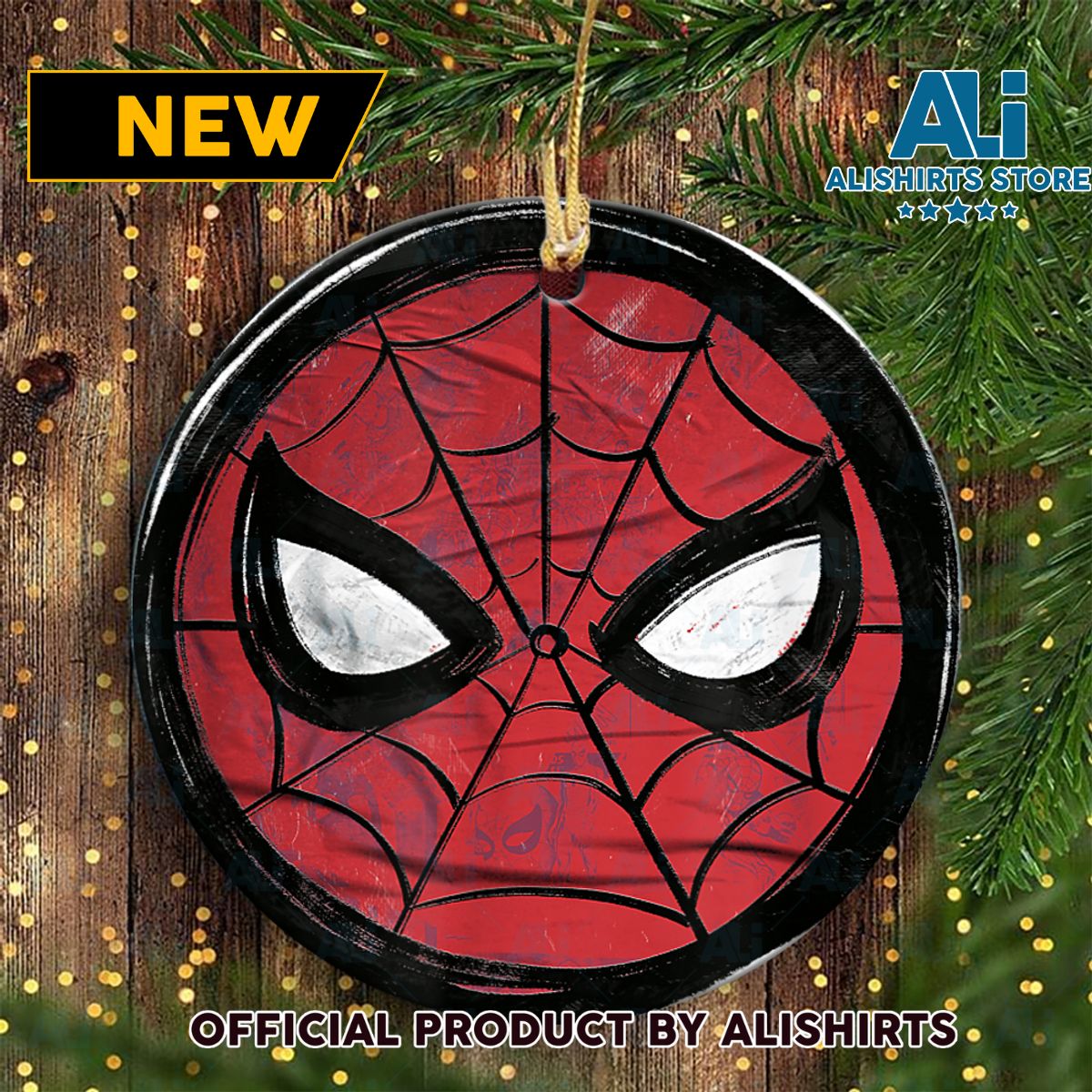 Marvel Spider Man 60th Anniversary Red Spidey Panel Mask Marvel Ornaments