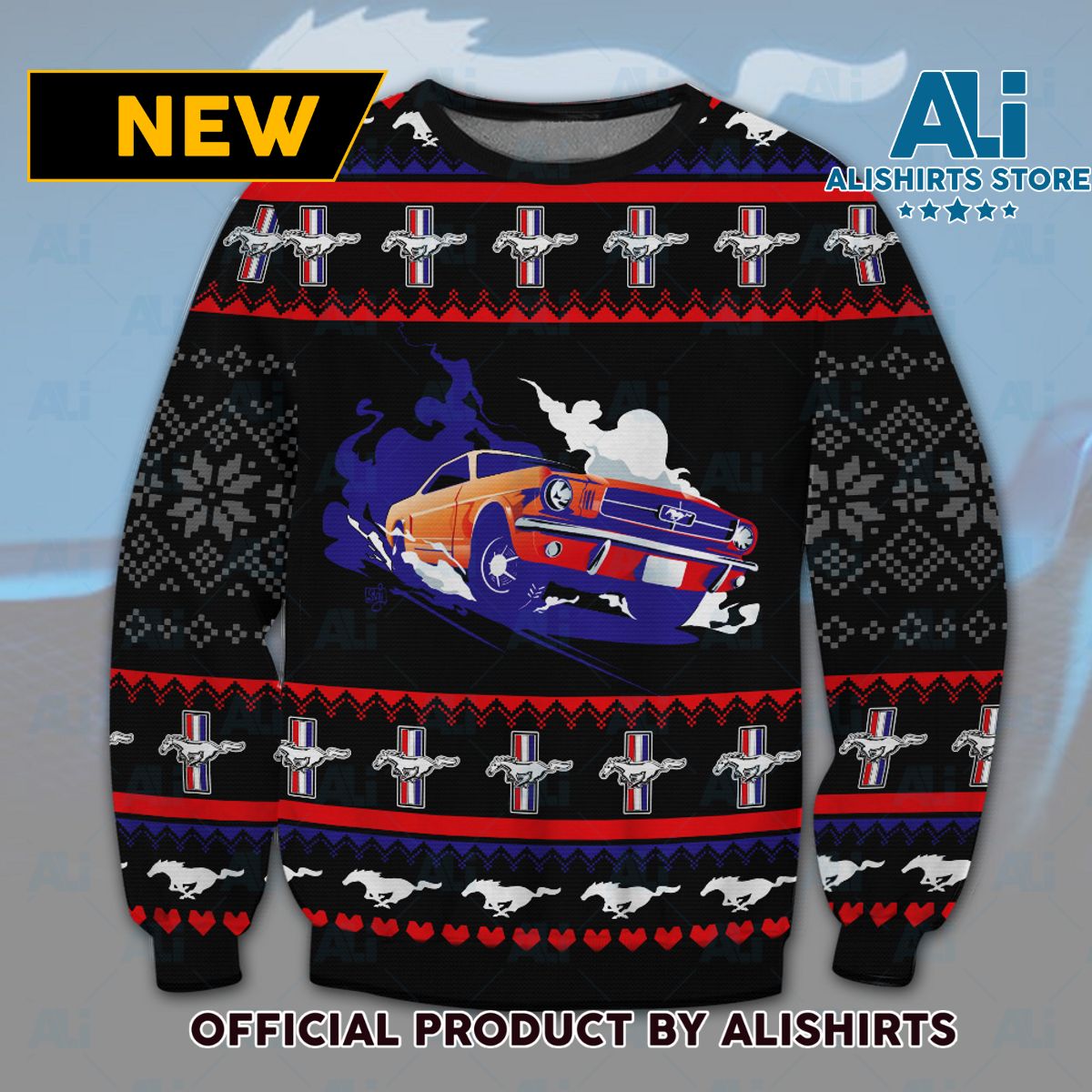 Ford Mustang Ugly Christmas Sweater