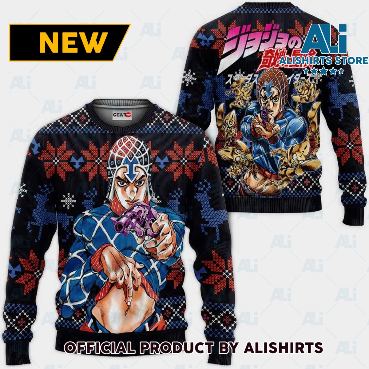 Guido Mista Ugly Christmas Sweater Custom Anime Jjba