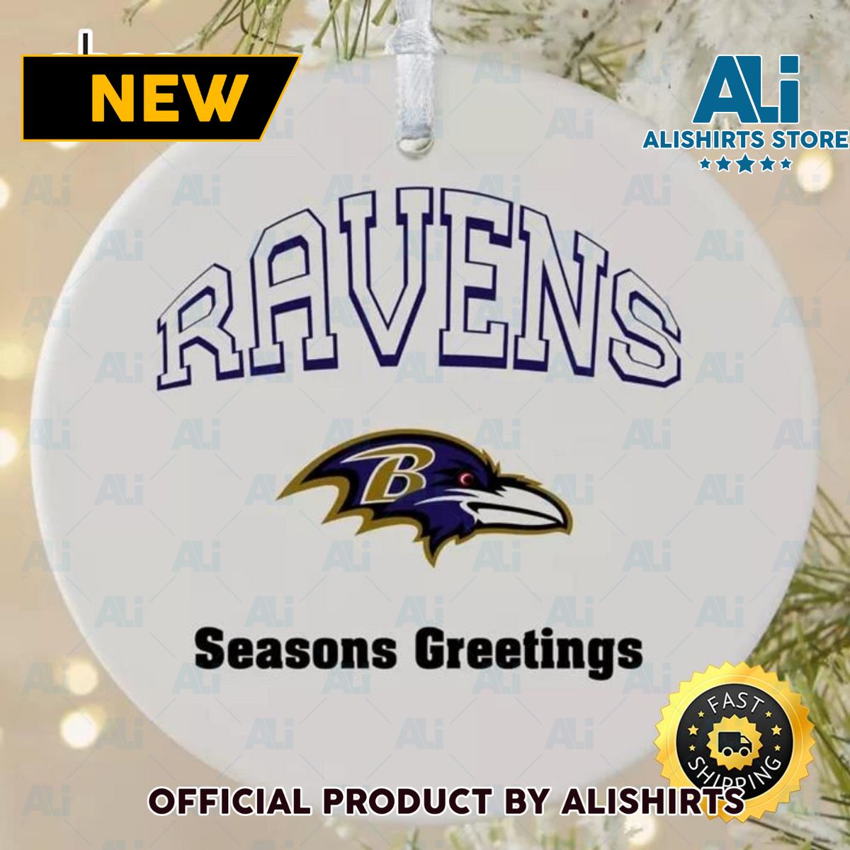 NFL Baltimore Ravens Personalized NFL Football Ornaments