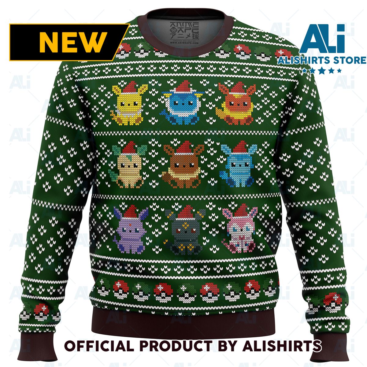 Pokemon Eevee Eeveelutions Ugly Christmas Sweater