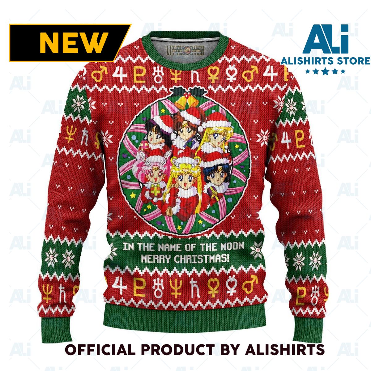 Sailor Guardians Anime Ugly Christmas Sweater Sailor Moon