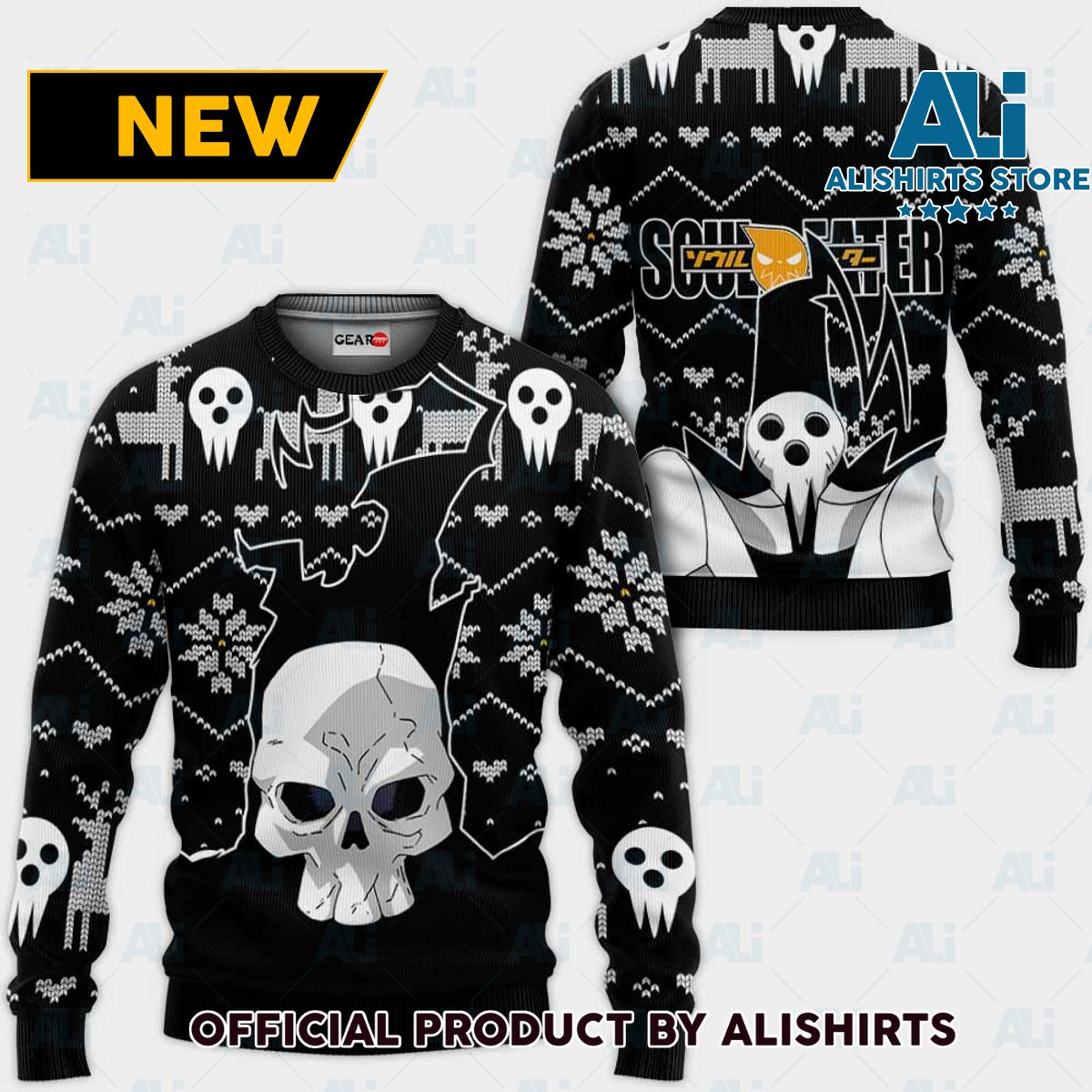 Soul Eater Death Ugly Christmas Sweater Custom Anime Soul Eater