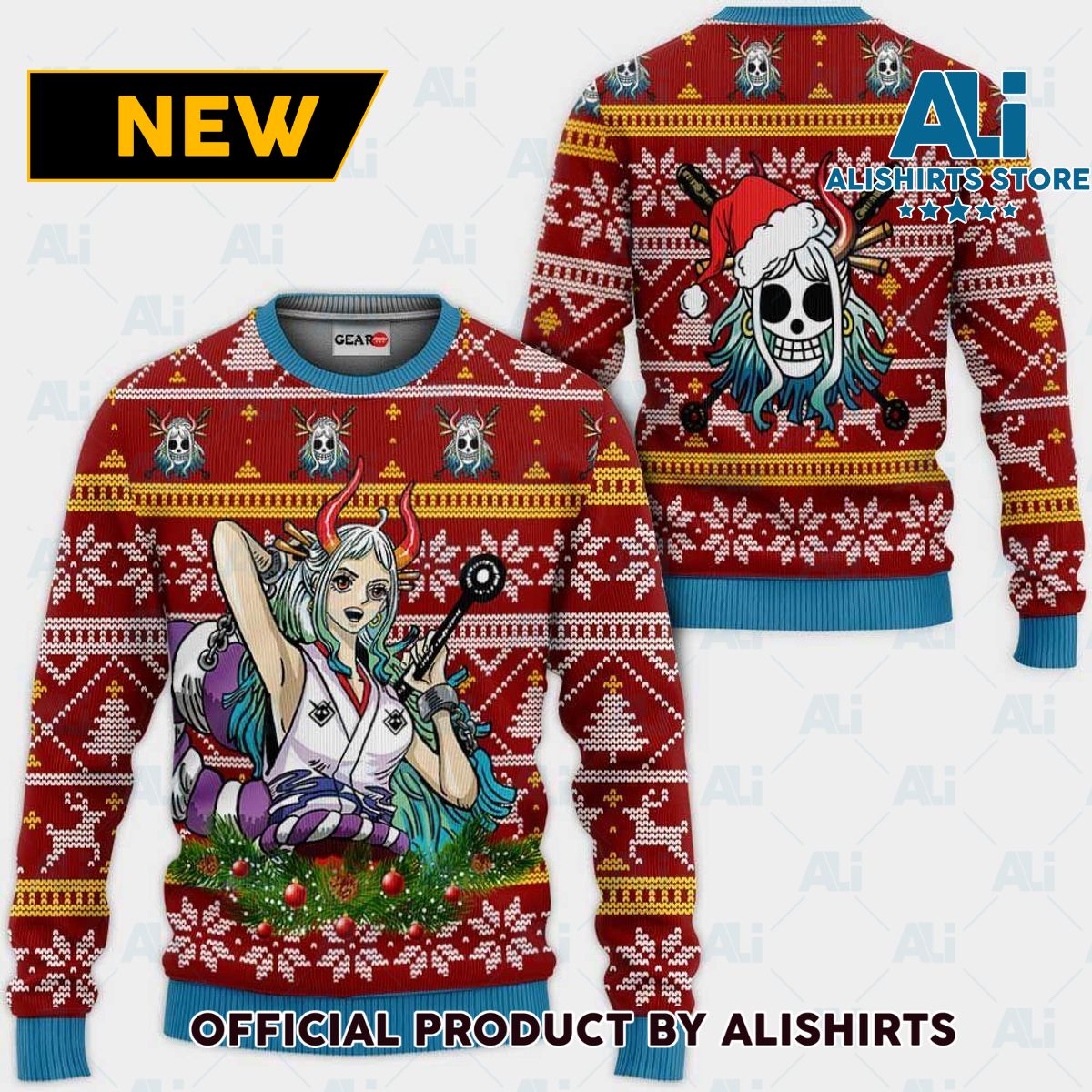 Yamato Ugly Christmas Sweater Custom One Piece Anime