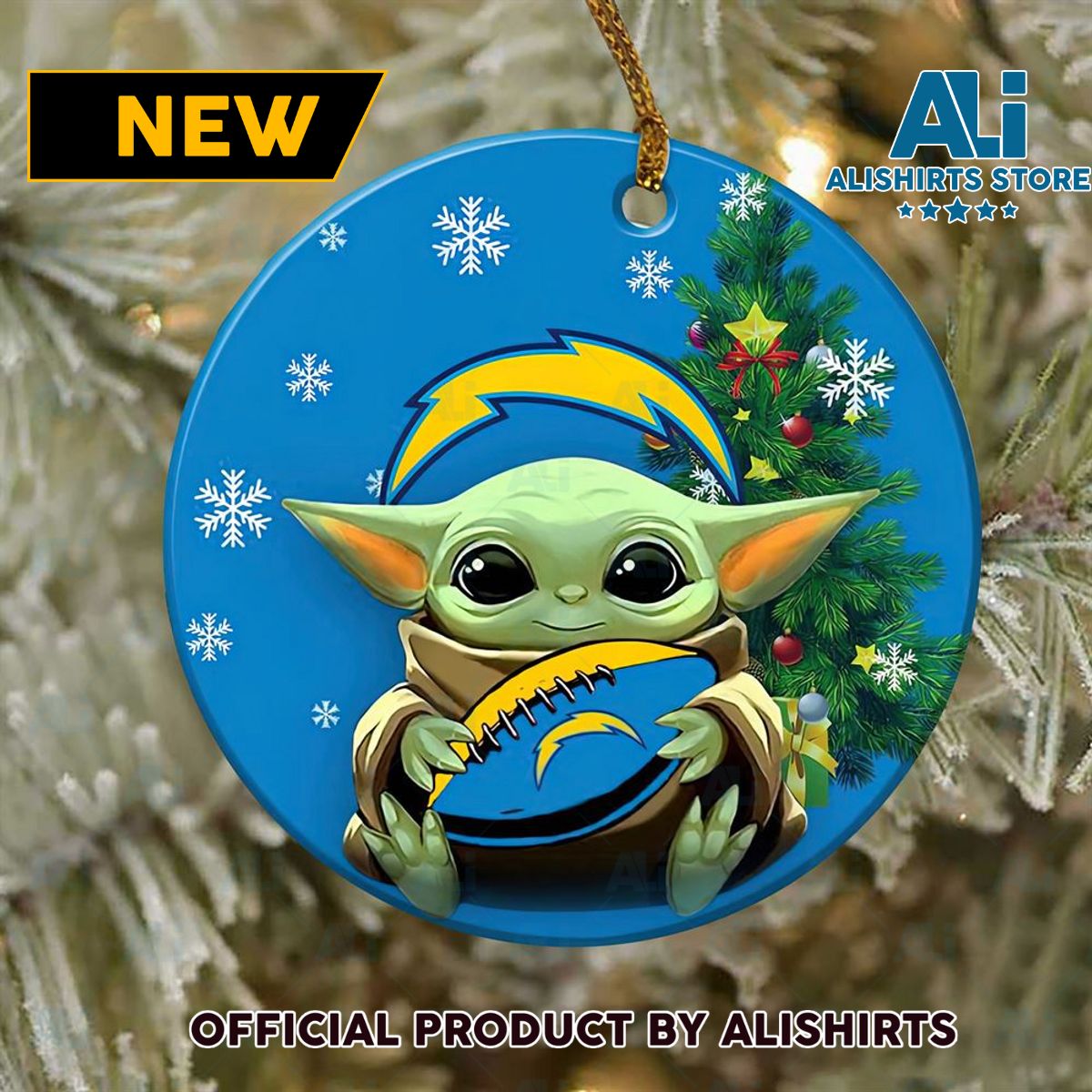 Los Angeles Chargers Baby Yoda NFL Football Ornaments 2022