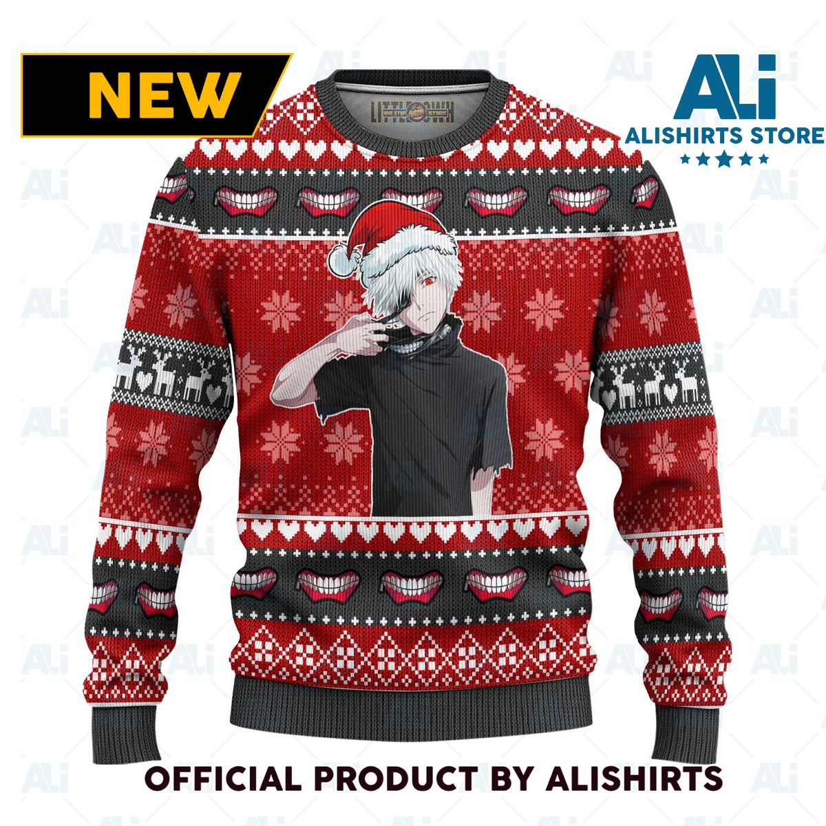 Ken Kaneki Anime Ugly Christmas Sweater Custom Tokyo Ghoul