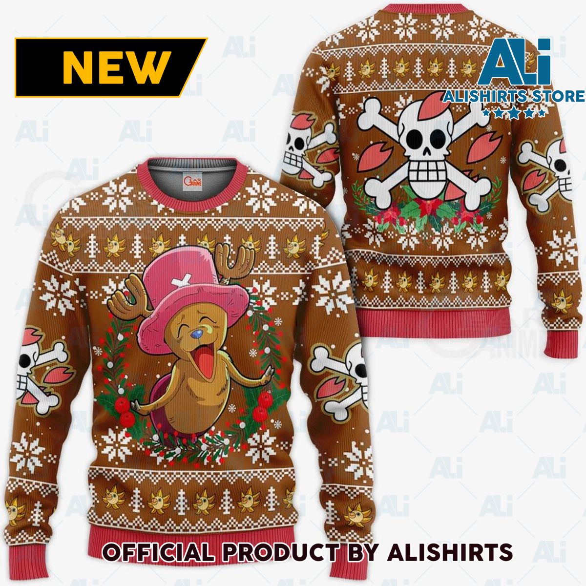 Happy Chopper Ugly Christmas Sweater One Piece Anime