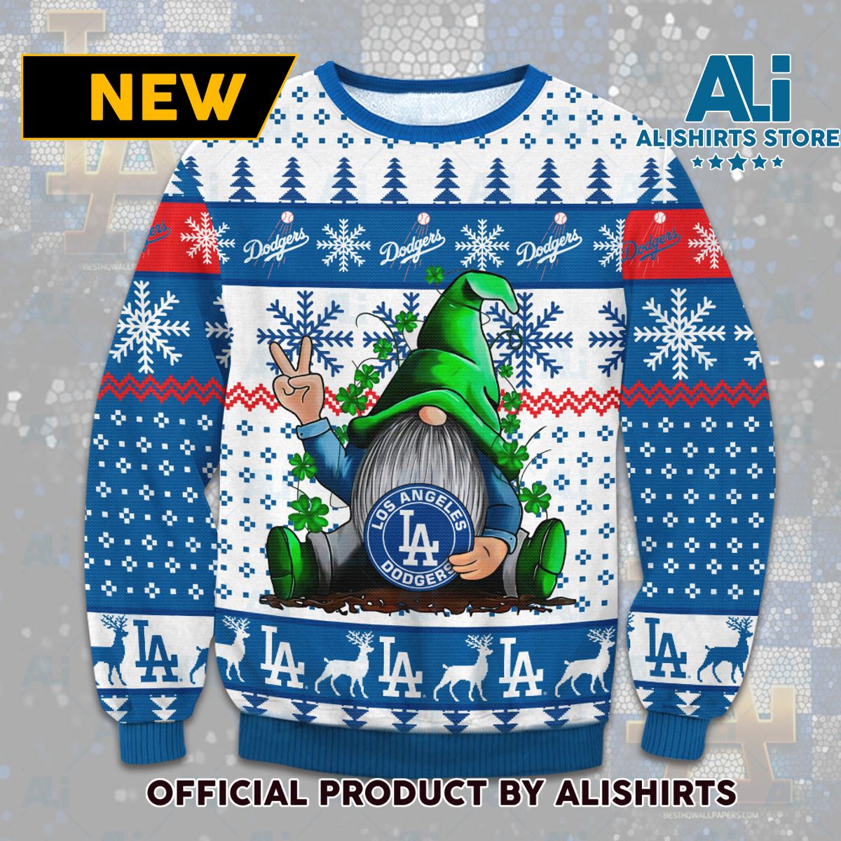 Los Angeles Dodgers Gnome Ugly Christmas Sweater