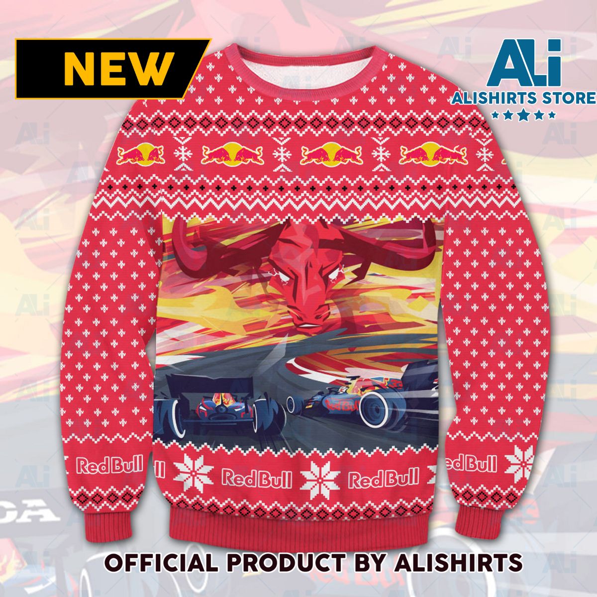 Red Bull Racing Christmas Ugly Sweater