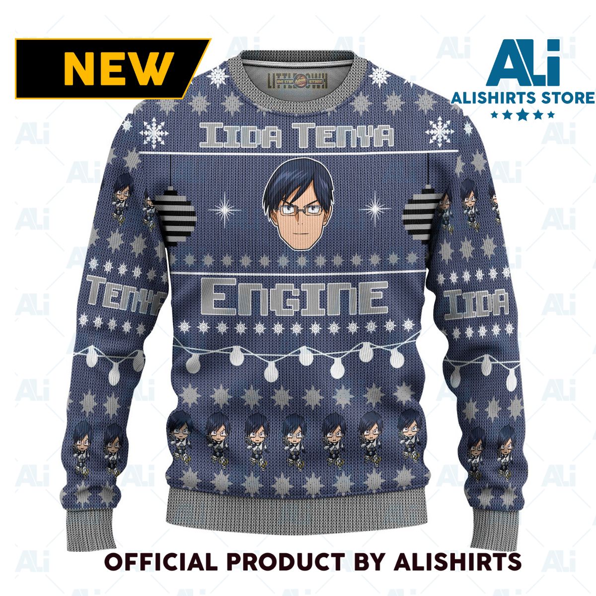 Tenya Iida Anime Ugly Christmas Sweater Custom My Hero Academia