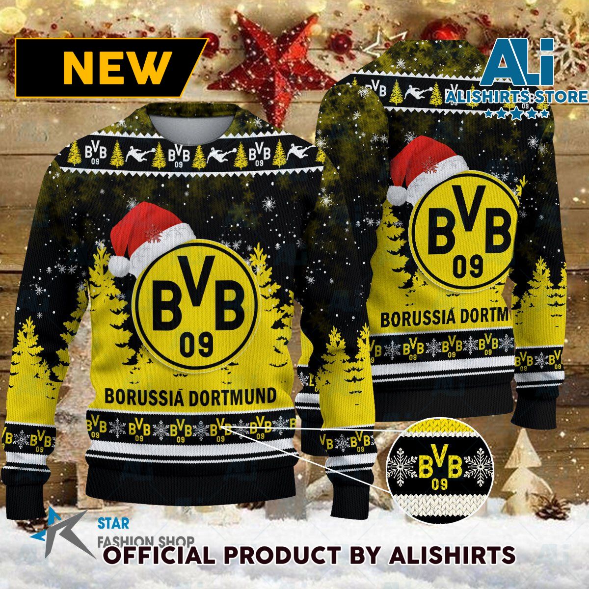 Borussia Dortmund II Bundesliga Football Christmas sweater jumper