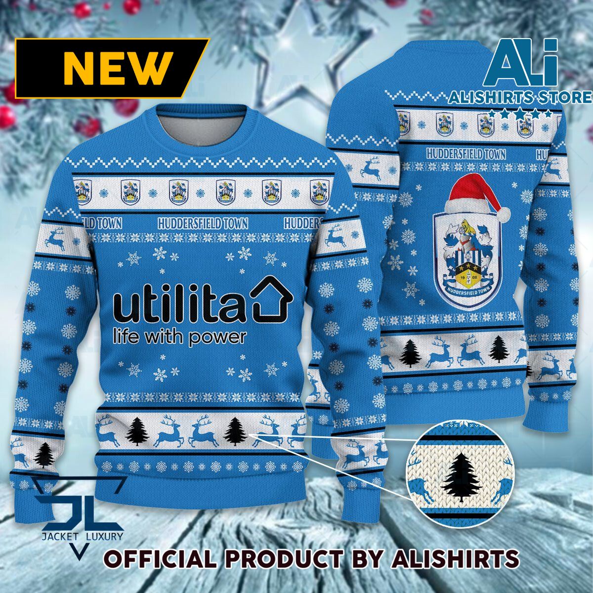 Huddersfield Town A.F.C FC logo EFL Championship Christmas Sweater