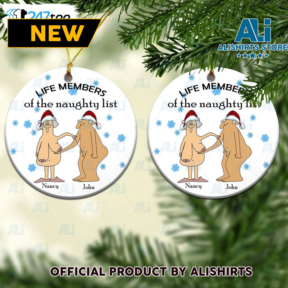 Personalized Life Members Of The Naughty List Ornament