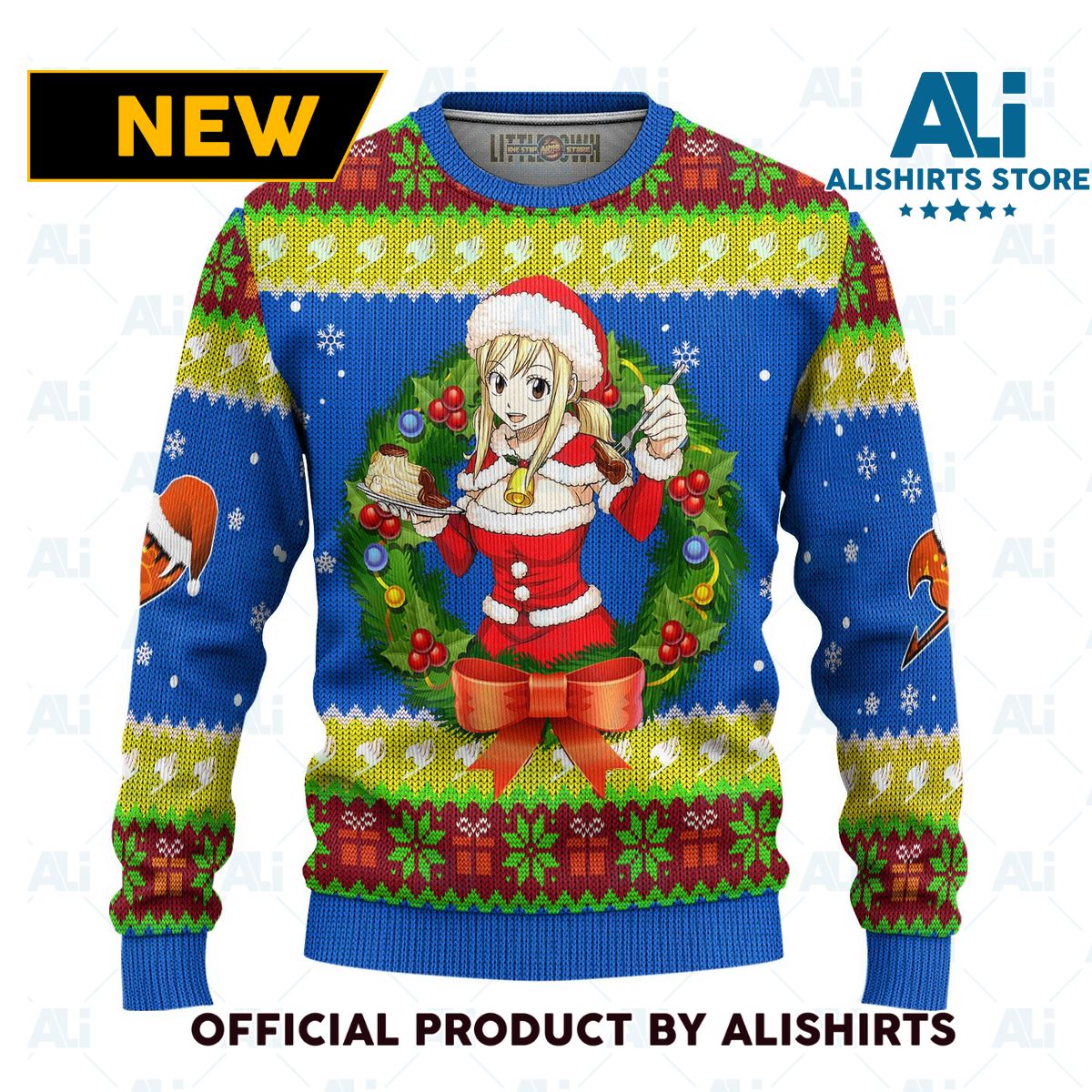 Lucy Heartfilia Anime Ugly Christmas Sweater Custom Fairy Tail