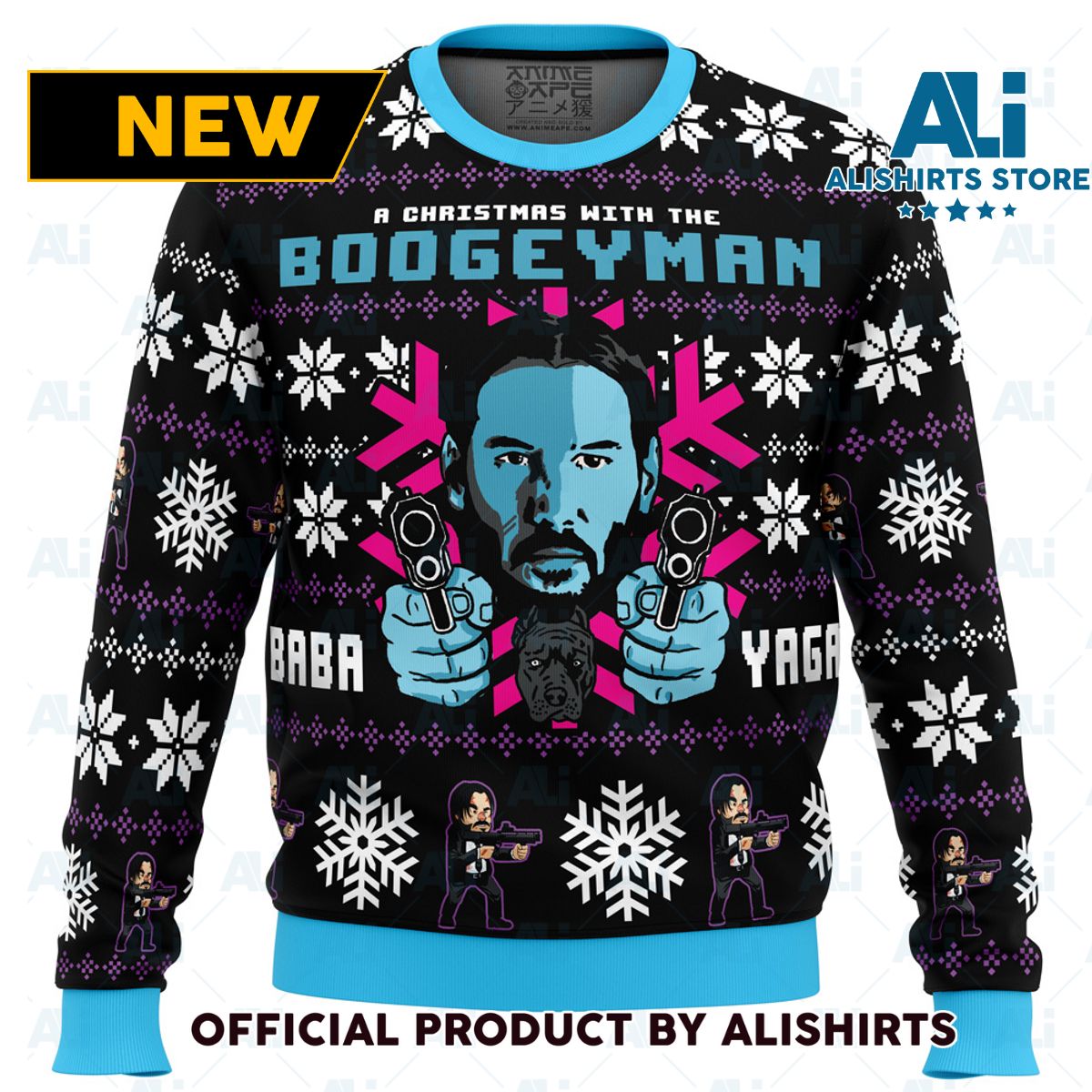 Christmas with the Boogeyman John Wick Ugly Christmas Sweater