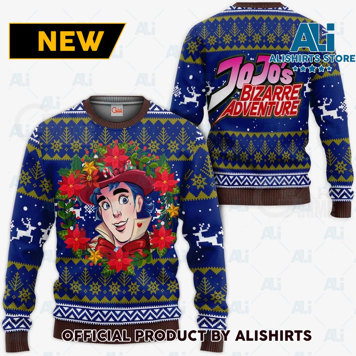 Jonathan Joestar Ugly Christmas Sweater JoJo‚Äôs Bizarre Adventure Anime