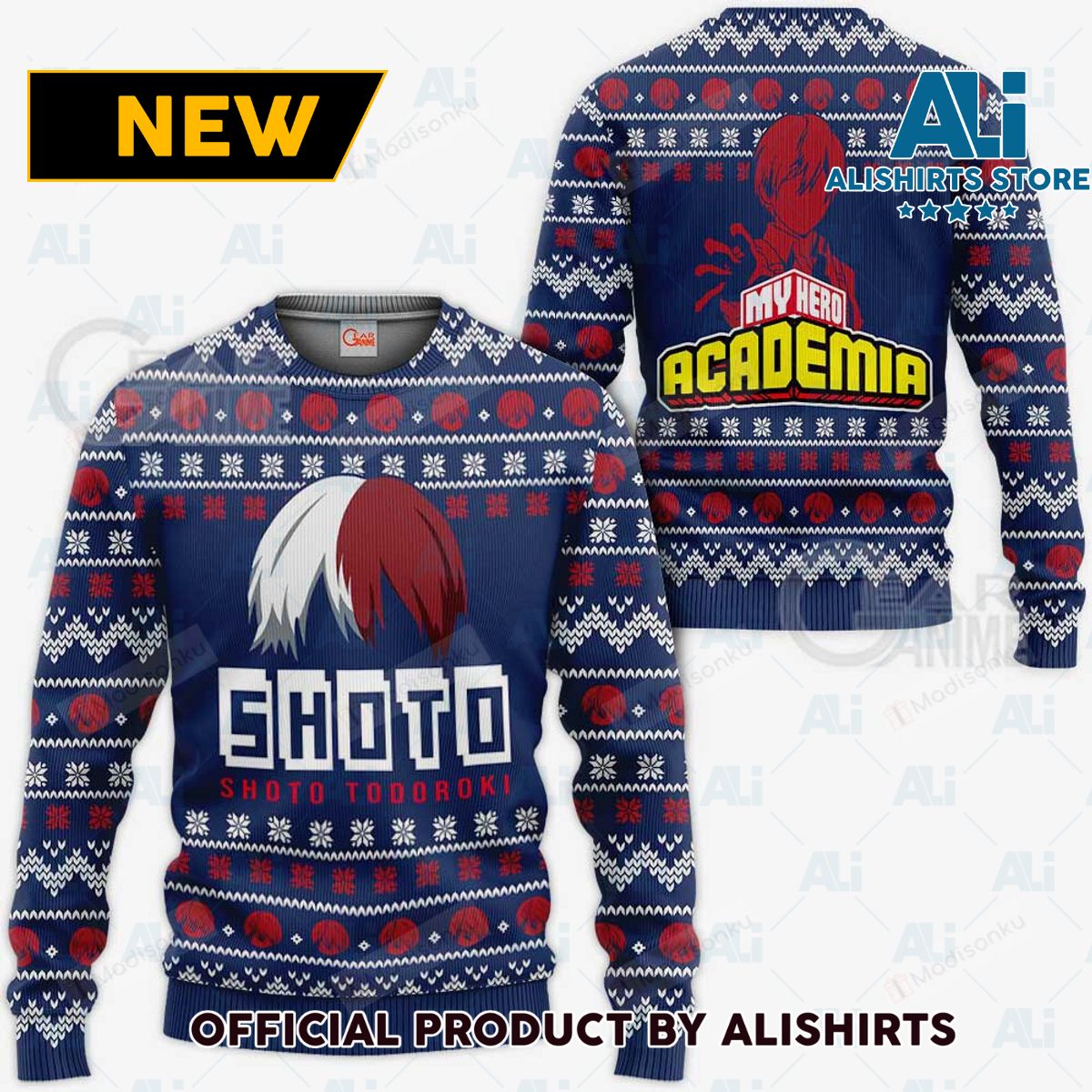 Shoto Todoroki My Hero Academia Anime Ugly Christmas Sweater