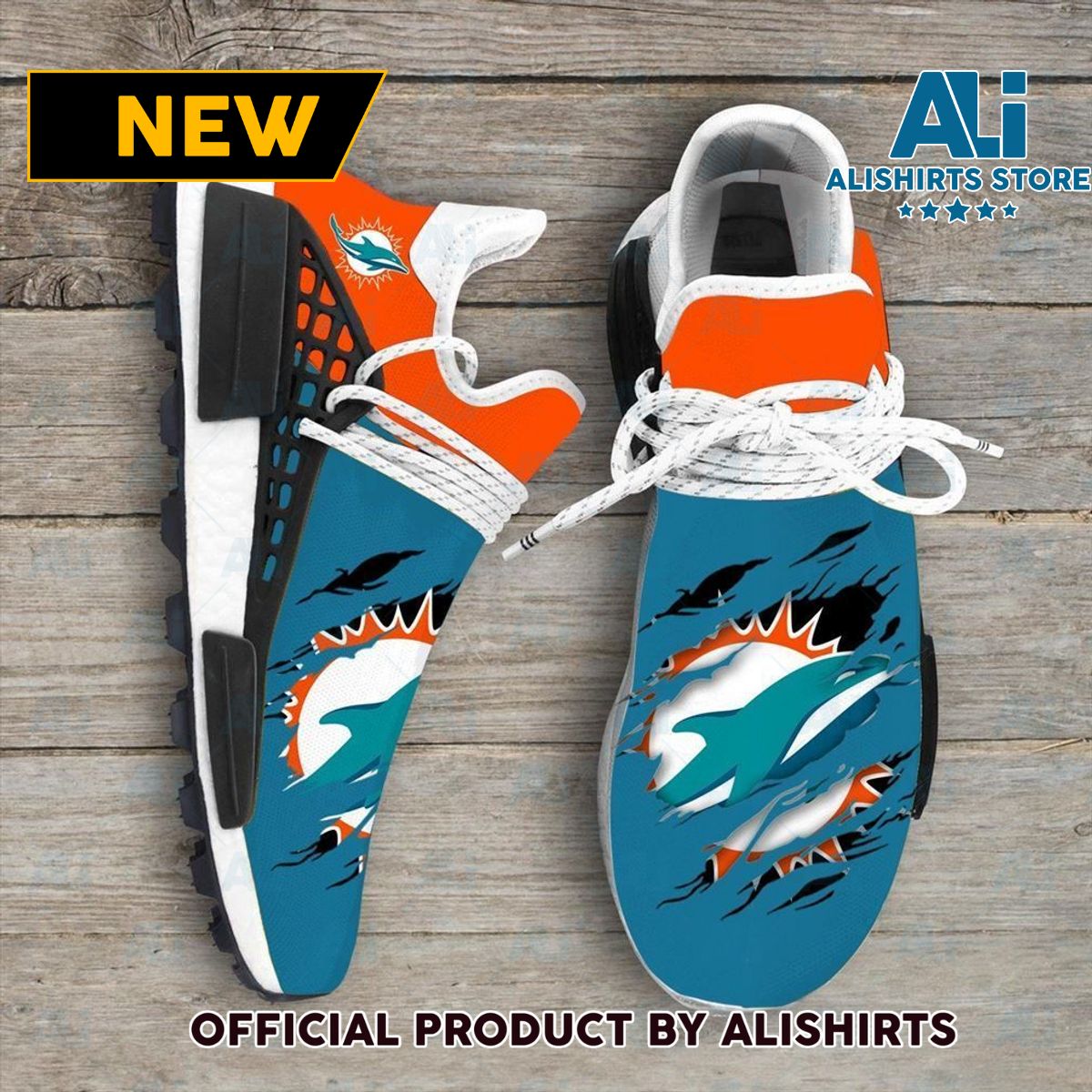 Miami Dolphins NFL Sport Teams NMD Human Race Adidas NMD Sneakers