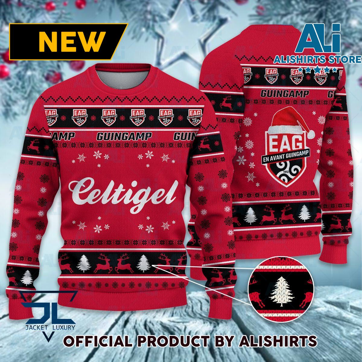 En Avant Guingamp Ligue 1 Ugly Christmas sweater