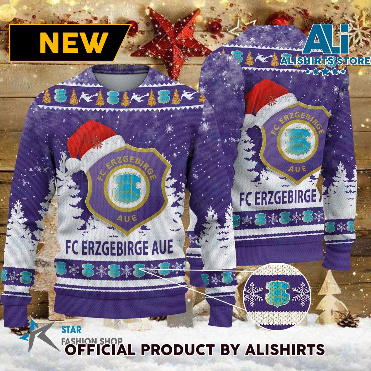 Erzgebirge Aue Bundesliga Football Christmas sweater jumper