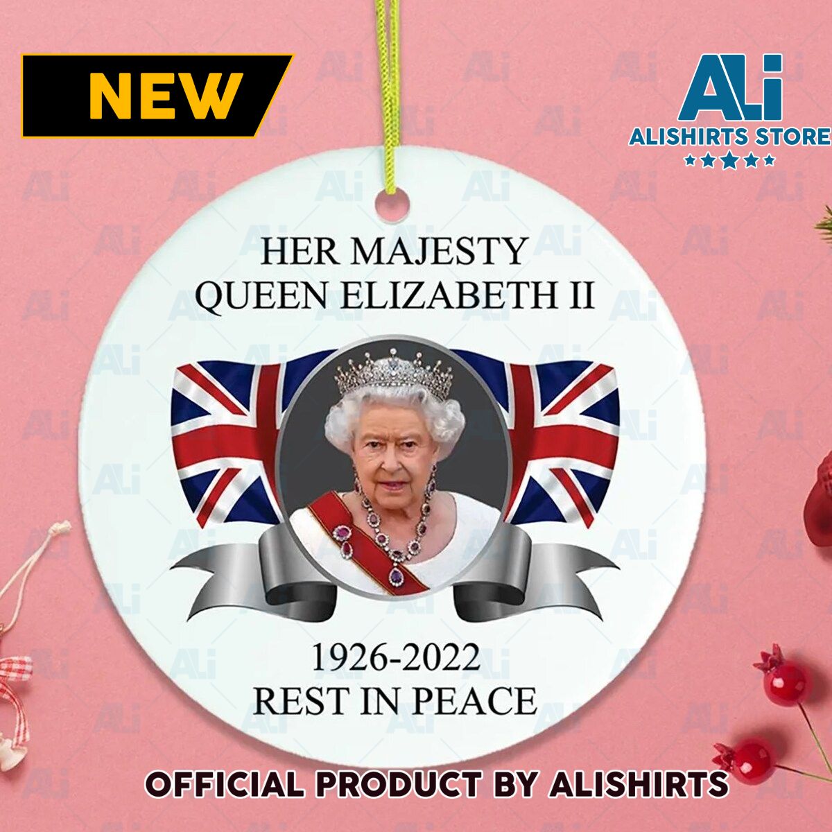 Her Majesty Queen Elizabeth 1926- 2022 Rest In Peace christmas Ornament