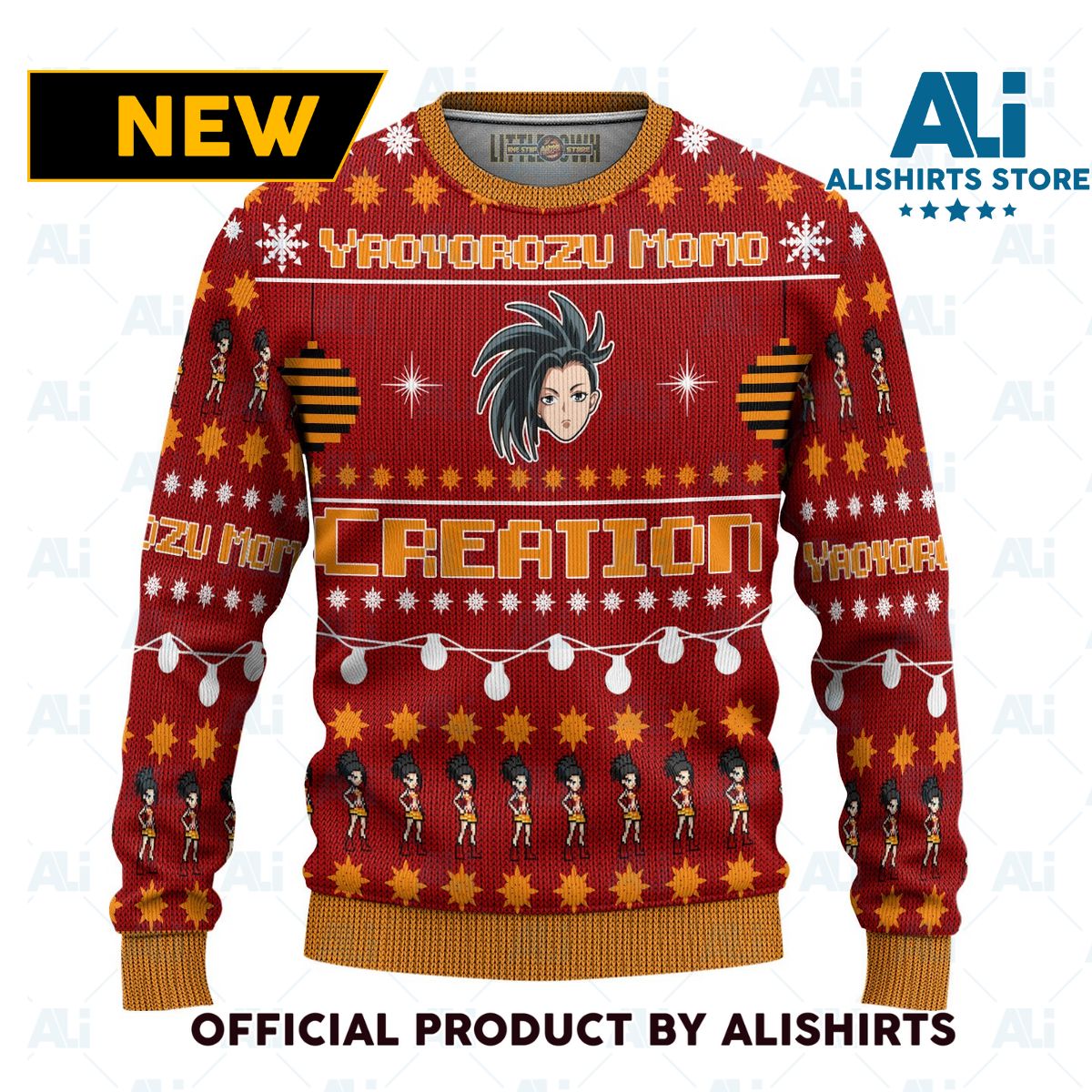 Momo Yaoyorozu Anime Ugly Christmas Sweater Custom My Hero Academia