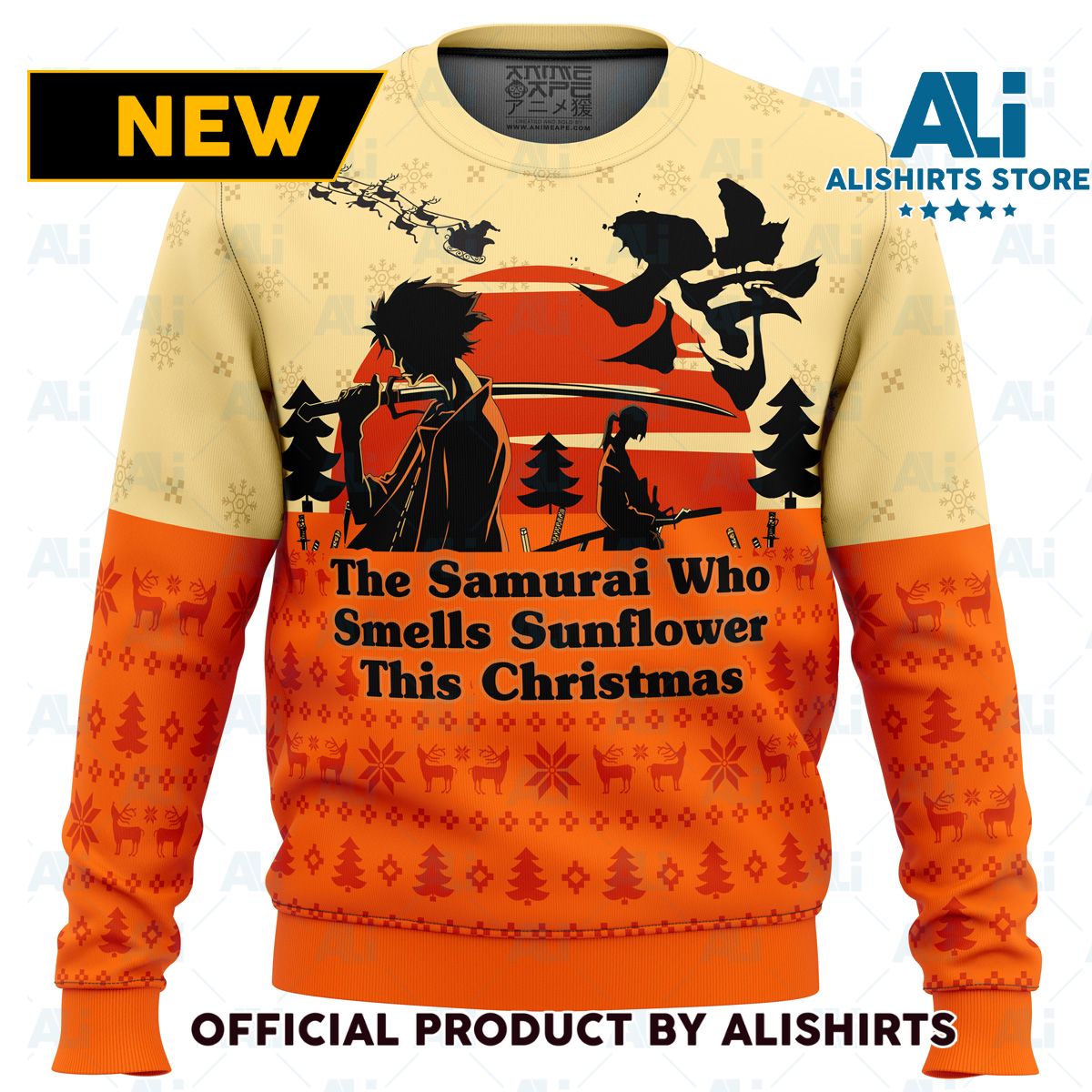 Samurai Champloo The Samurai Who Smells Sunflower This Christmas Ugly Christmas Sweater