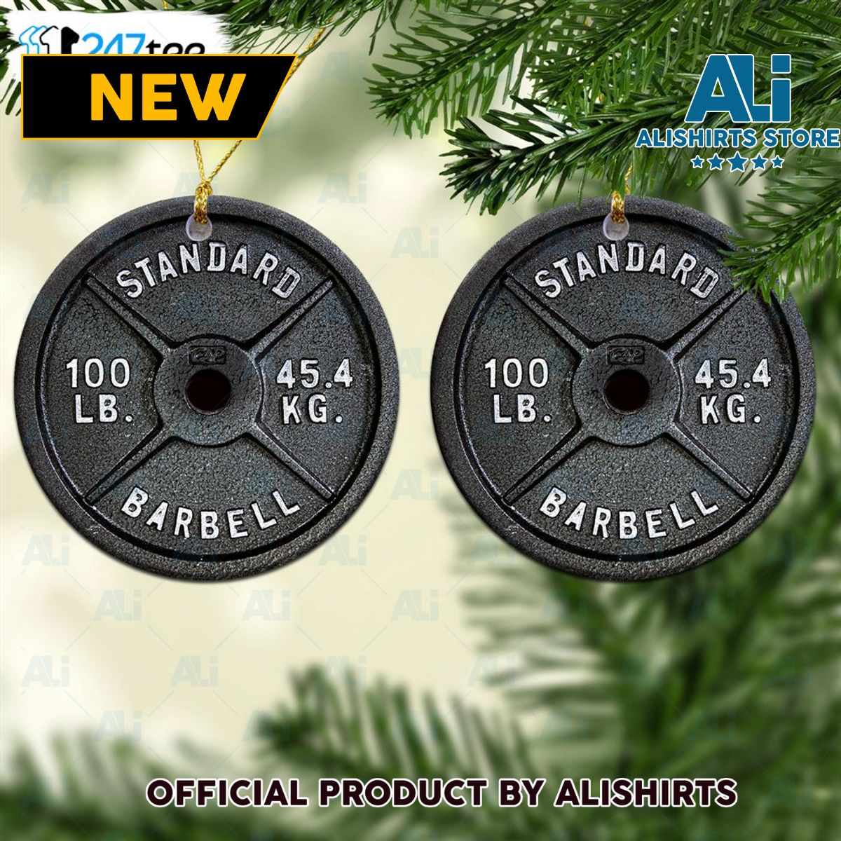 Standard Barbell Fitness Ornament Weight Plate Ornament