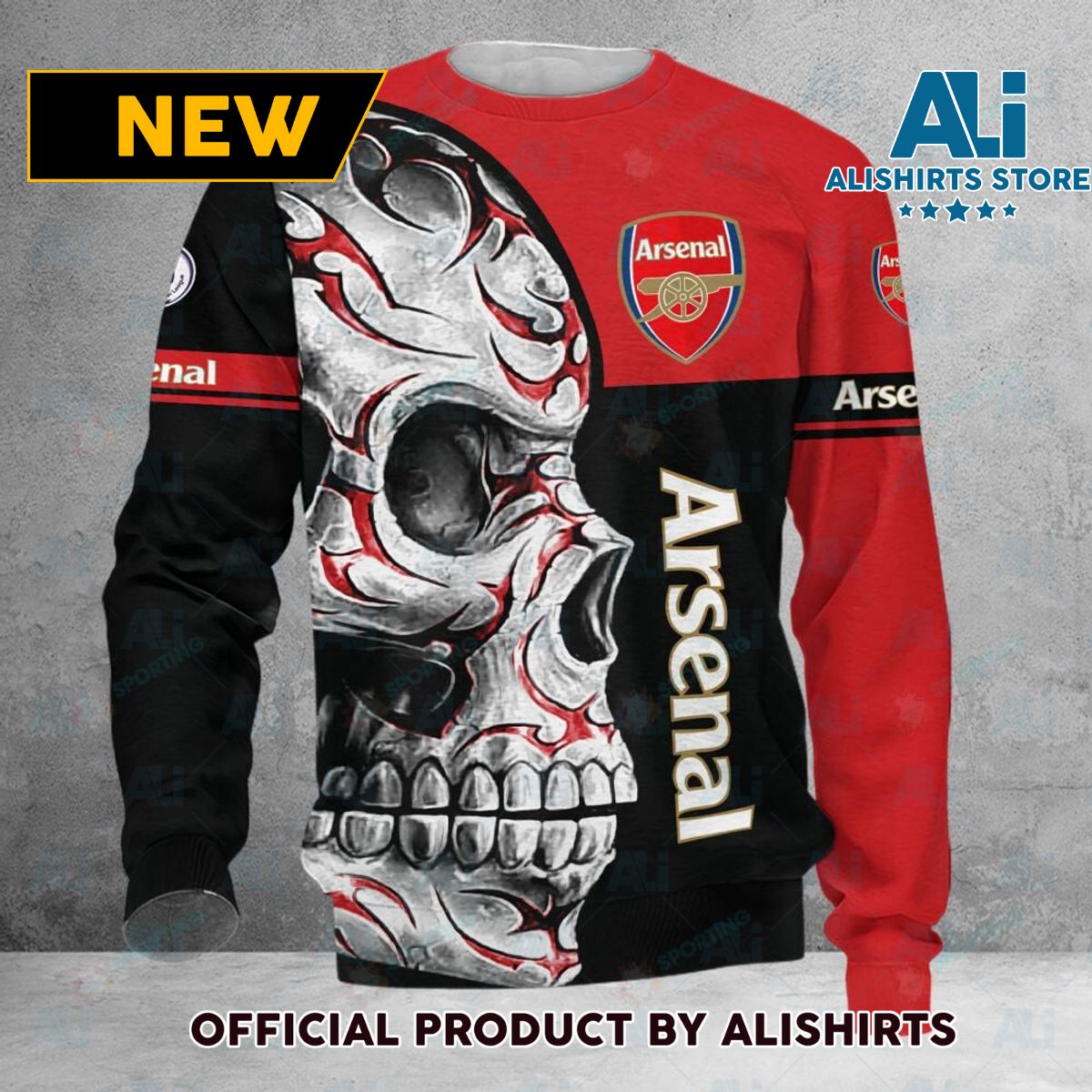 Arsenal FC Premier League Skull Sweater