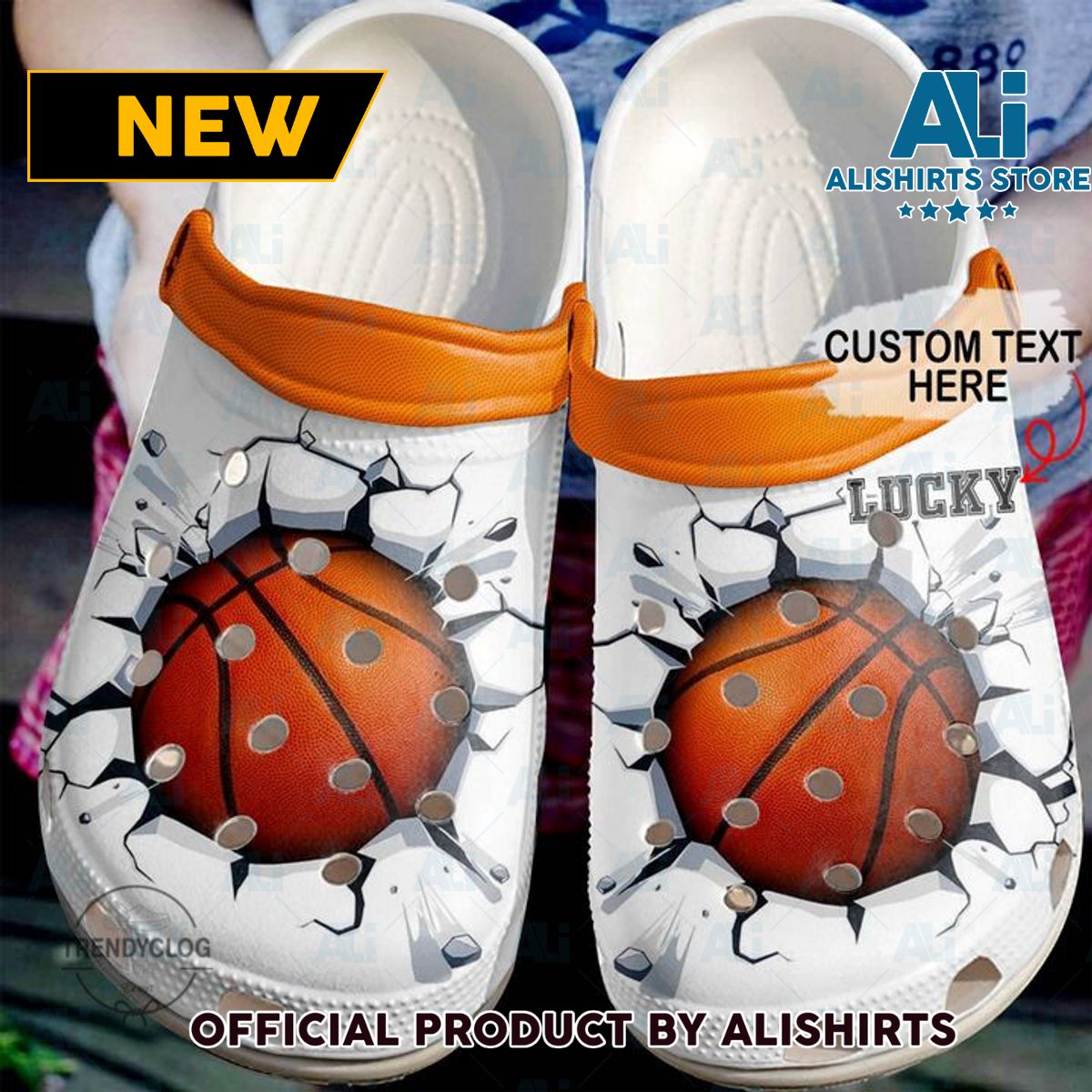 Basketball Custom Name Crack Crocs Crocband Clog Shoes