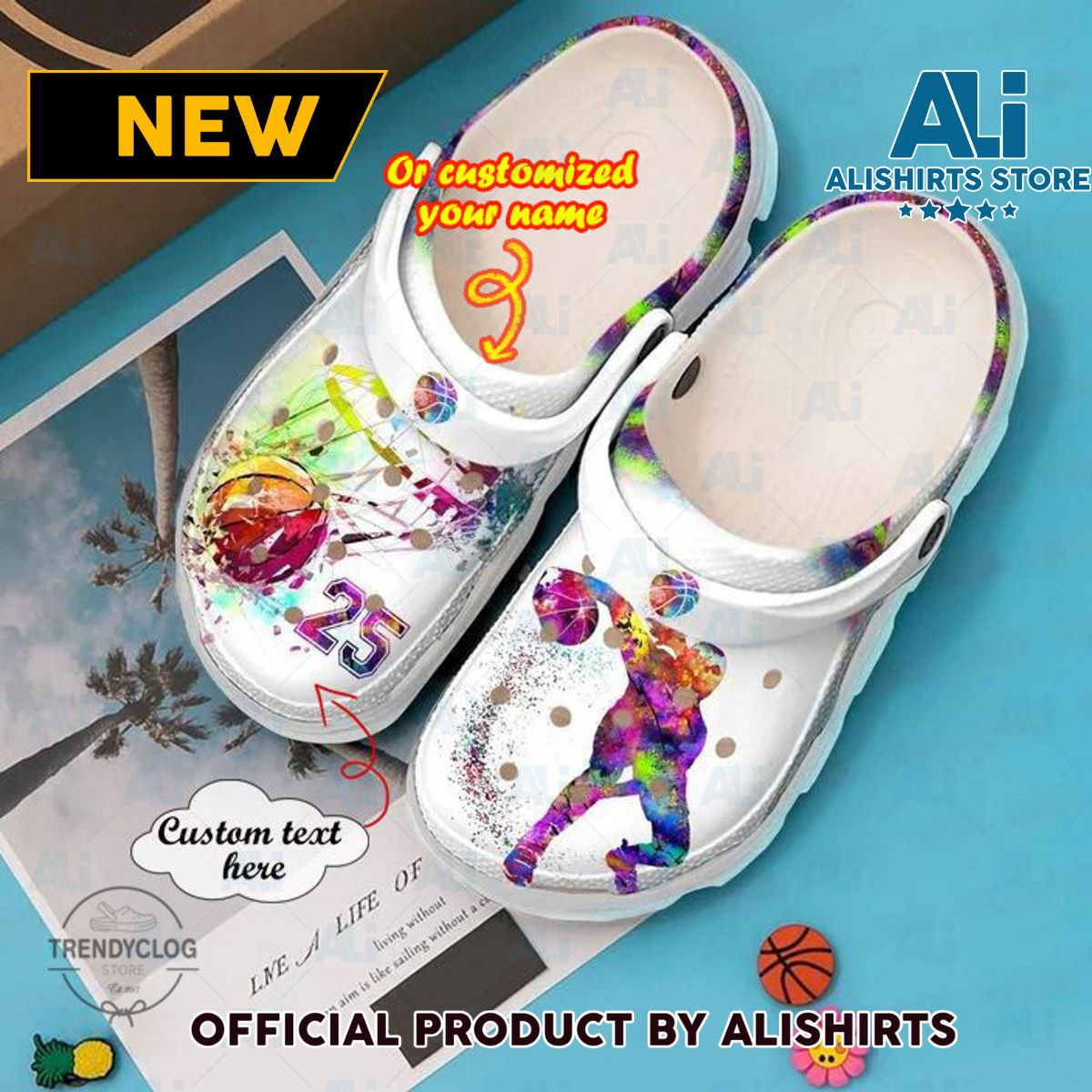 Basketball Personalized Colourful Crocs Crocband Clog Shoes