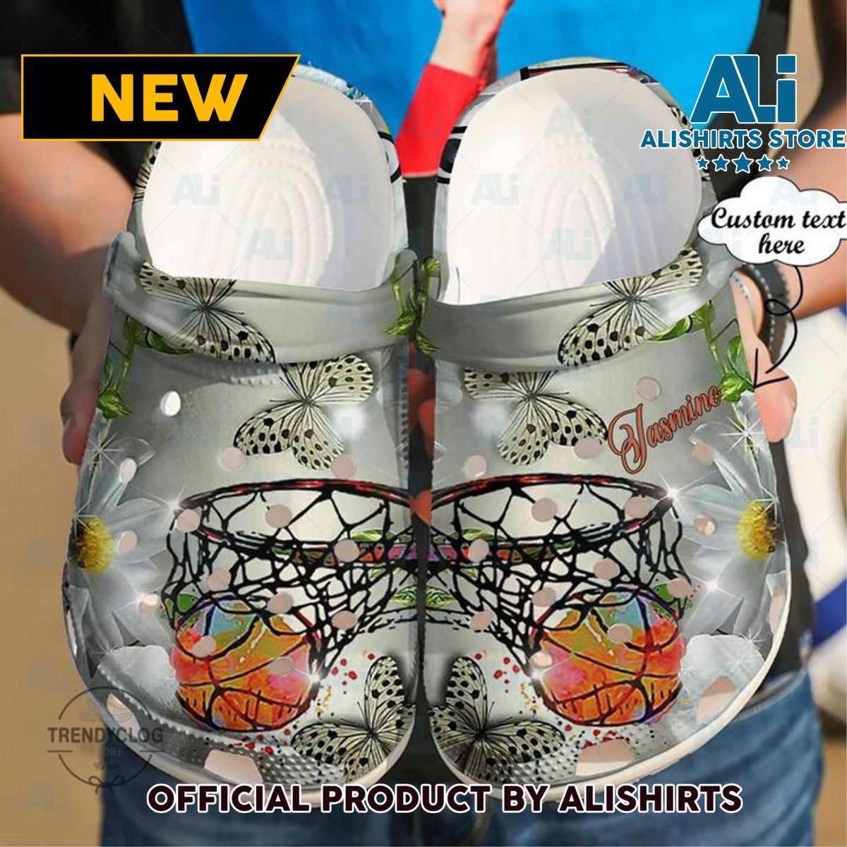Basketball Personalized Daisy Crocs Crocband Clog Shoes