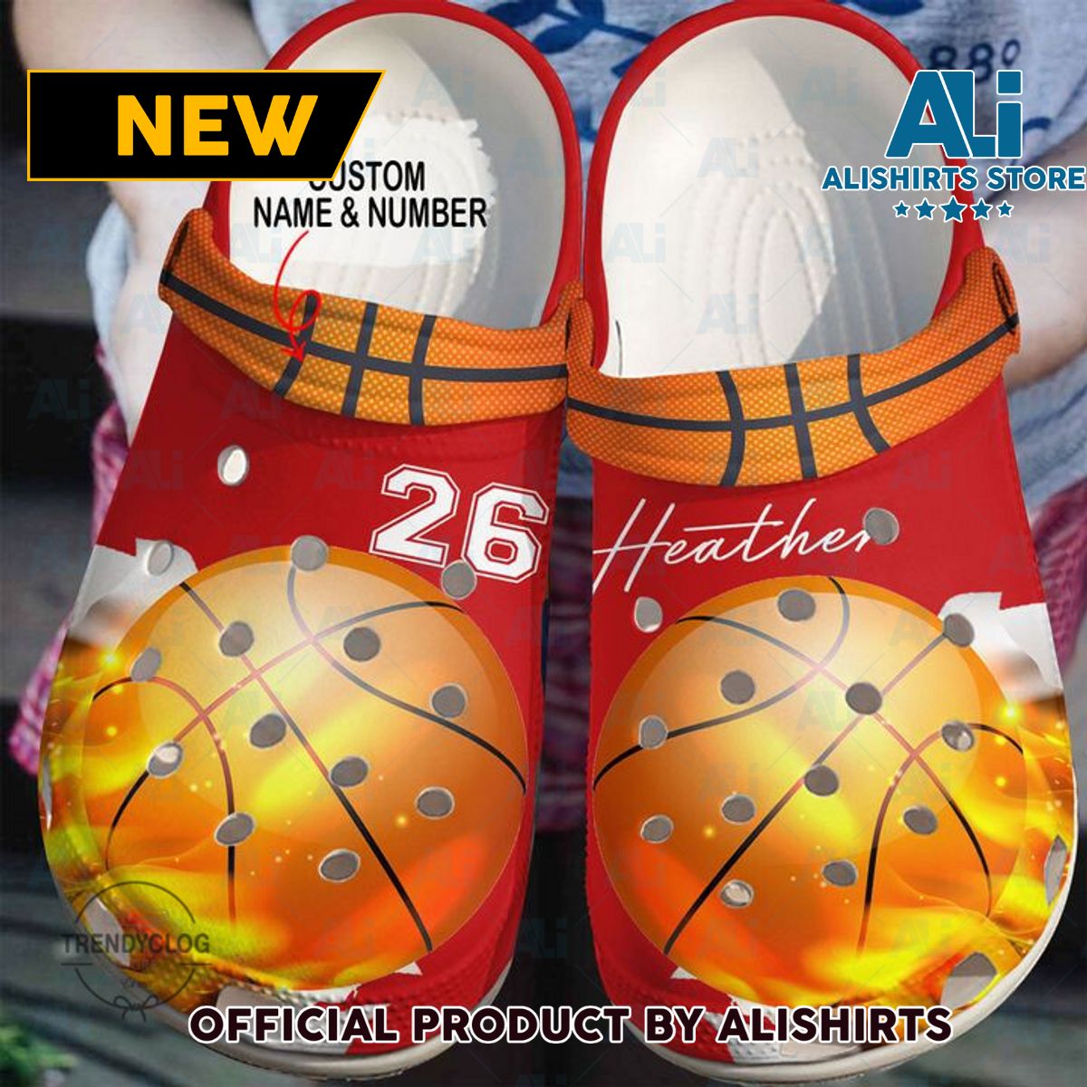 Basketball Personalized Fire Crocs Crocband Clog Shoes
