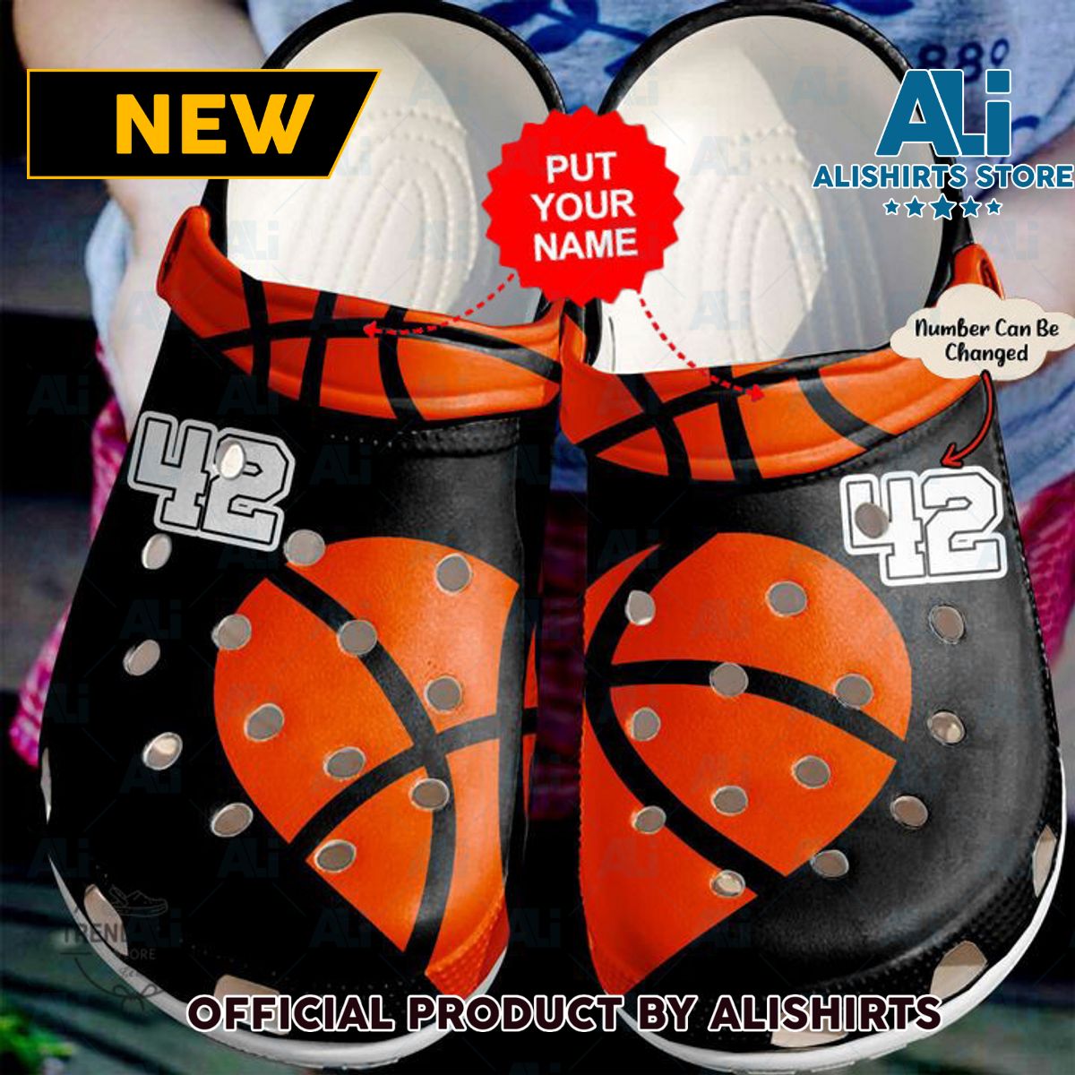 Basketball Personalized Heart Crocs Crocband Clog Shoes