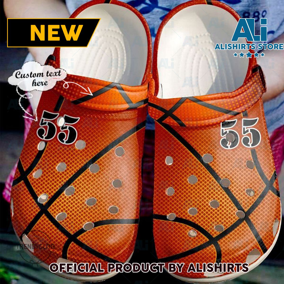 Basketball Personalized Leather Texture Crocs Crocband Clog Shoes