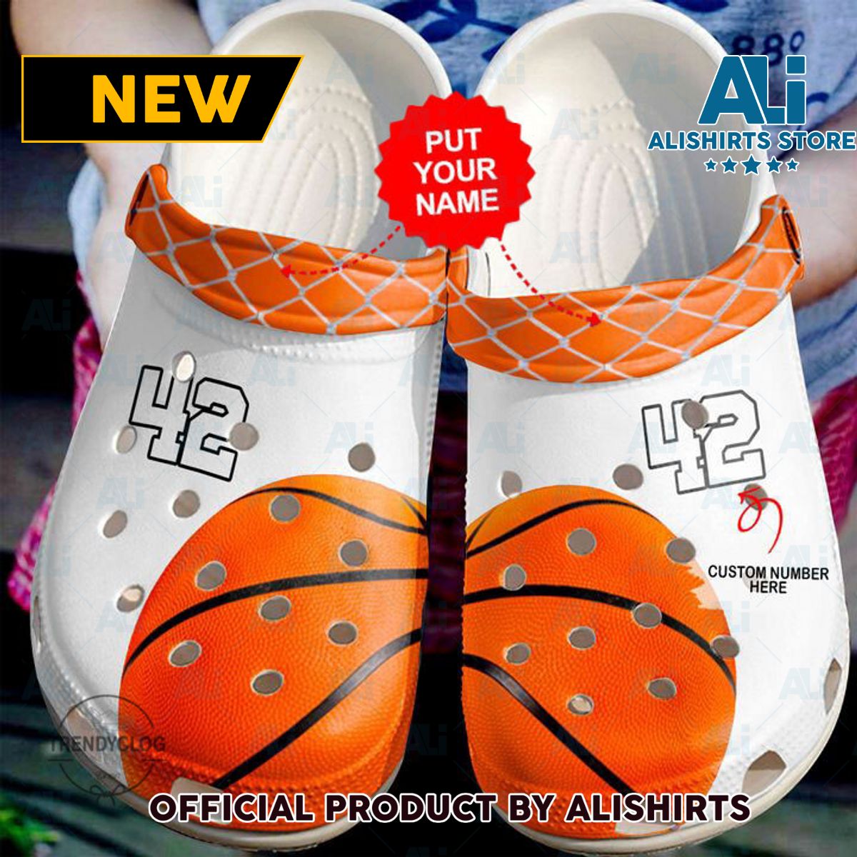 Basketball Personalized Lovers White Crocs Crocband Clog Shoes