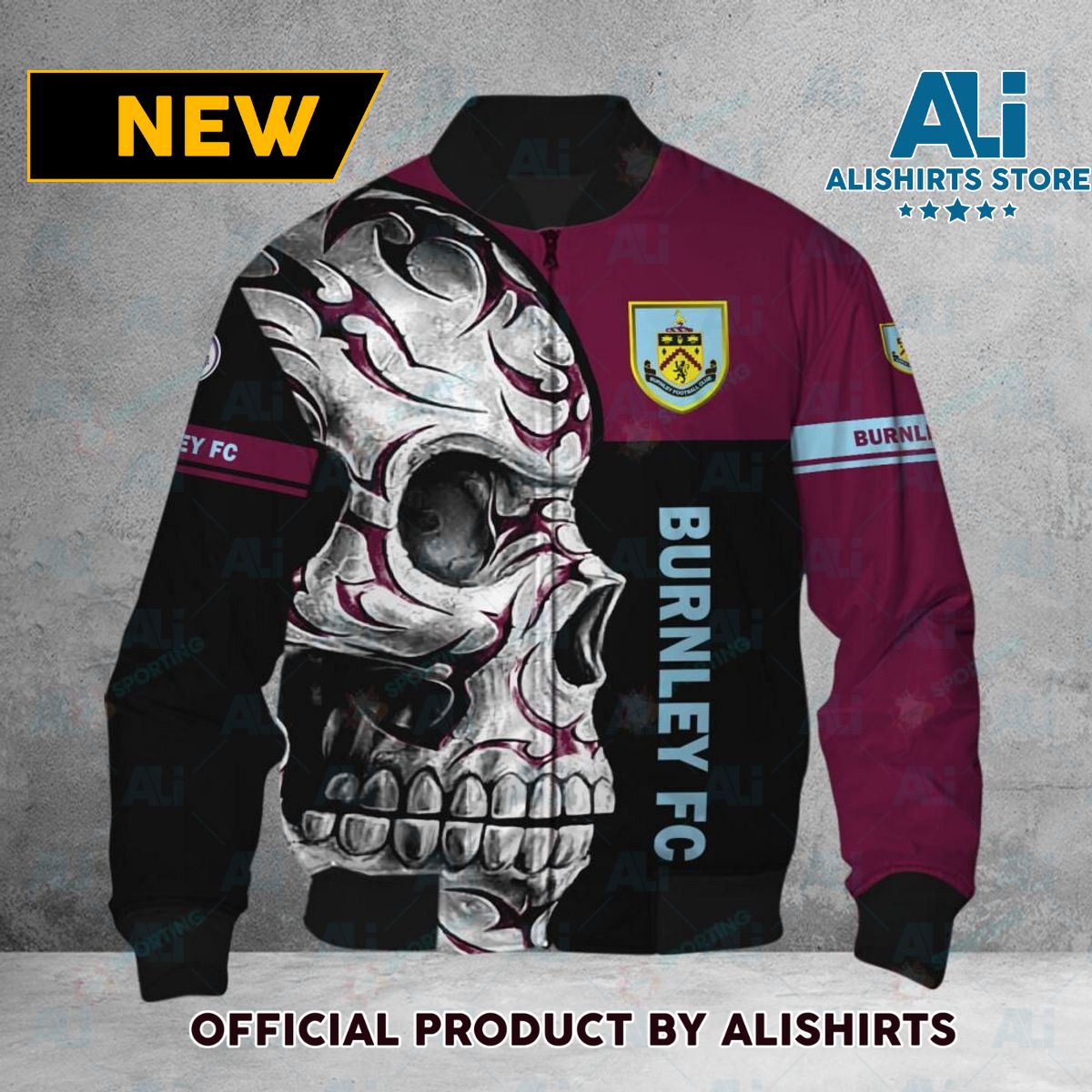 Burnley FC Premier League Skull Bomber Jacket