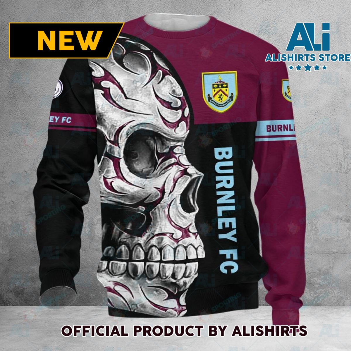 Burnley FC Premier League Skull Sweater