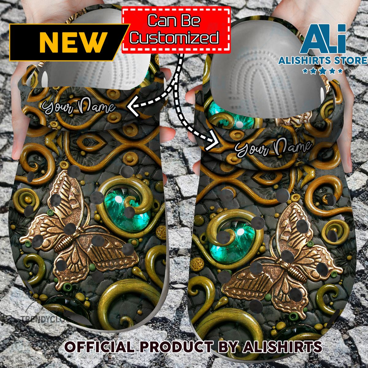 Butterfly Ancient Crocs Crocband Clog Shoes