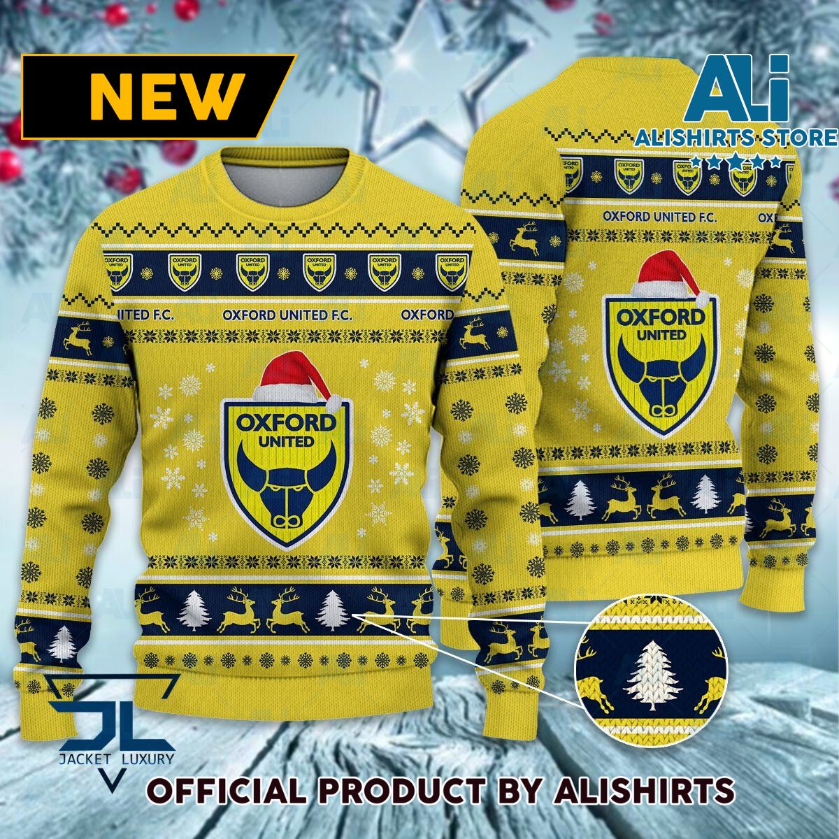 Oxford United FC logo EFL Championship Christmas Sweater