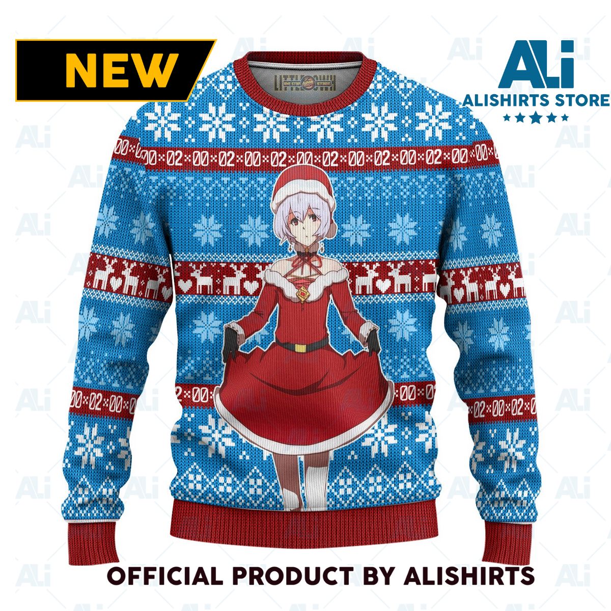 Rei Ayanami Anime Ugly Christmas Sweater Custom Neon Genesis Evangelion